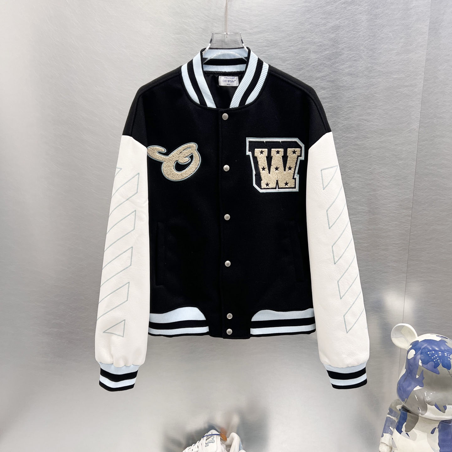 Off-White™ Star Logo Lea Bomber Jacket - DesignerGu