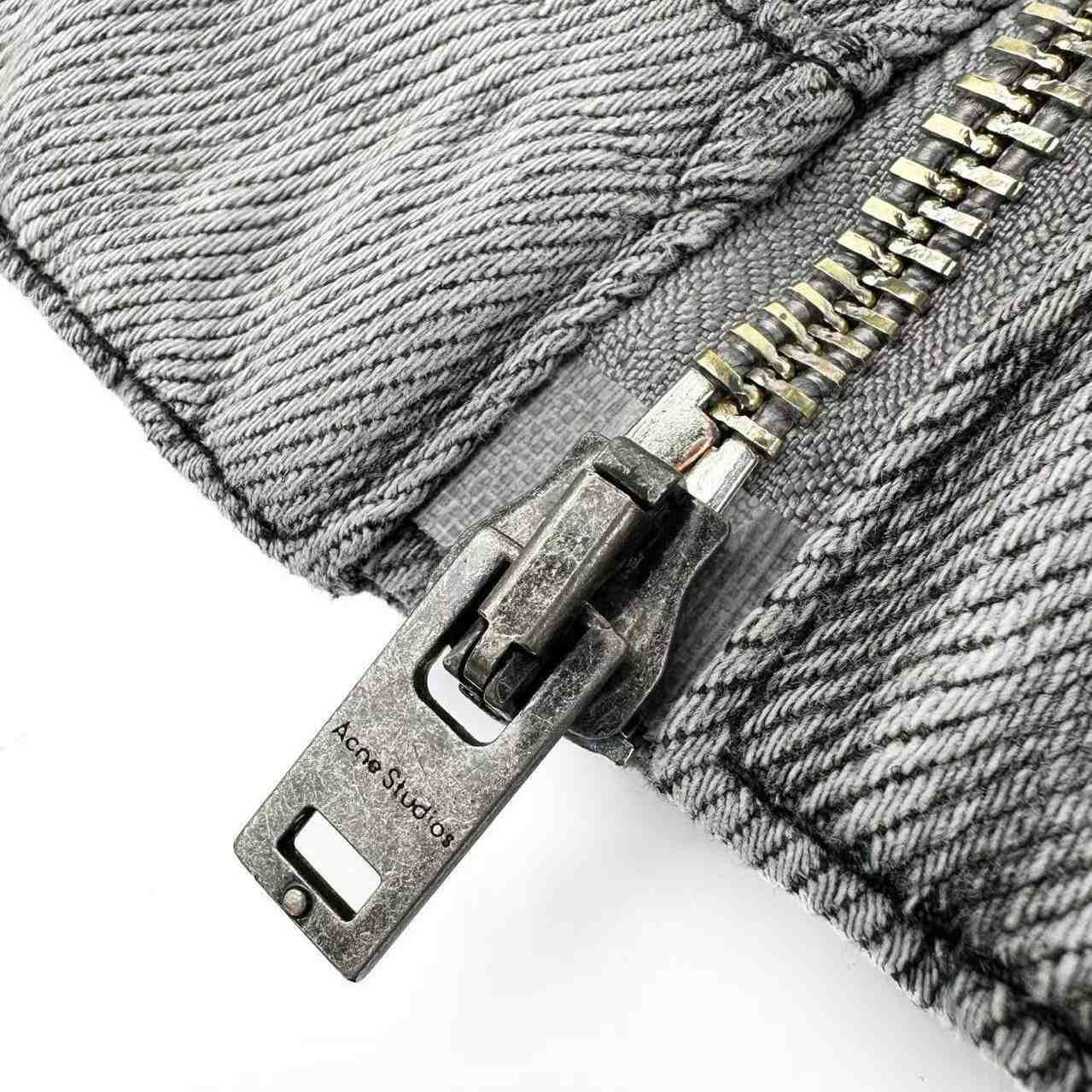 Acne Studios Leather-Trimmed Denim Jacket - DesignerGu