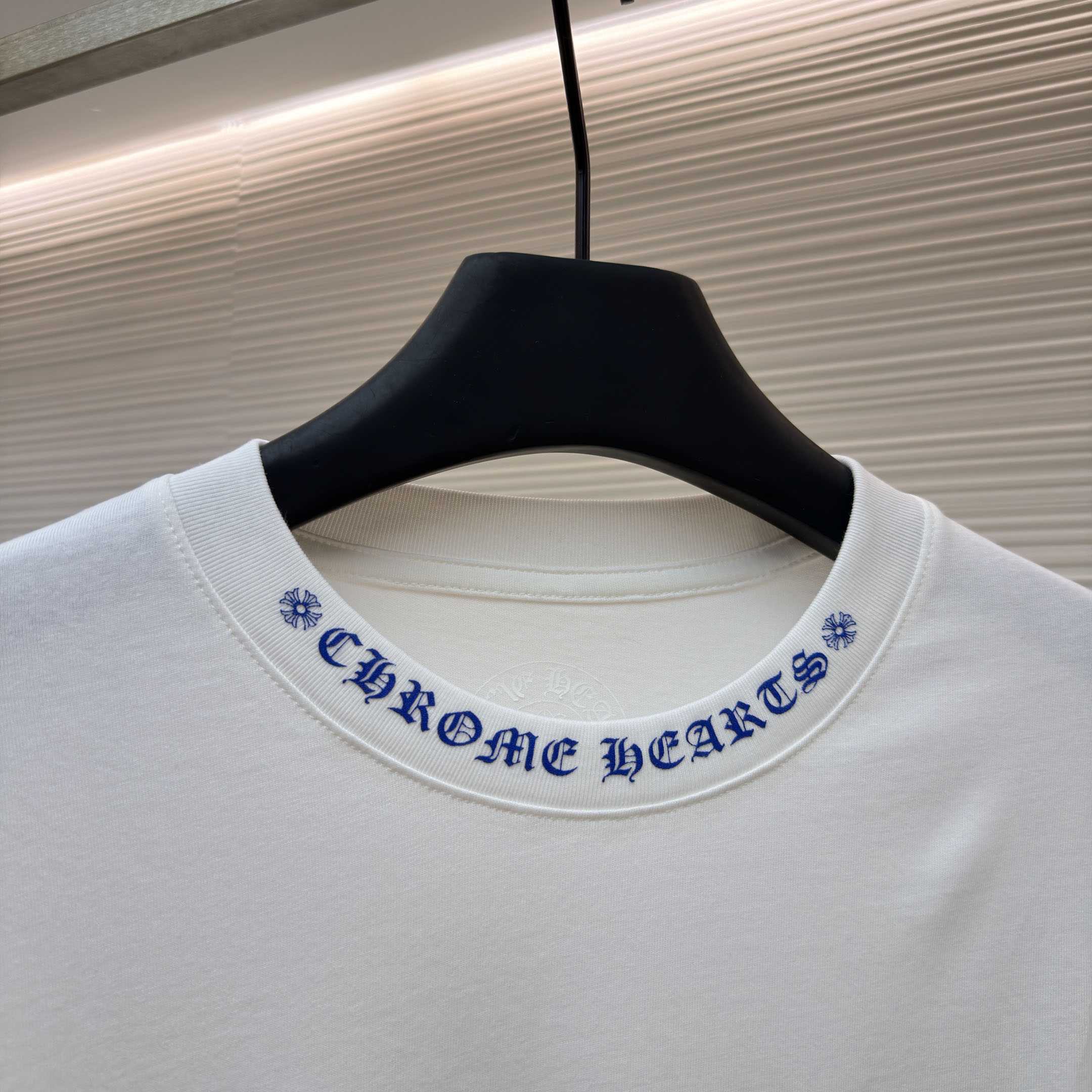 Chrome Hearts  Blue Neck Long Sleeve Tee - DesignerGu