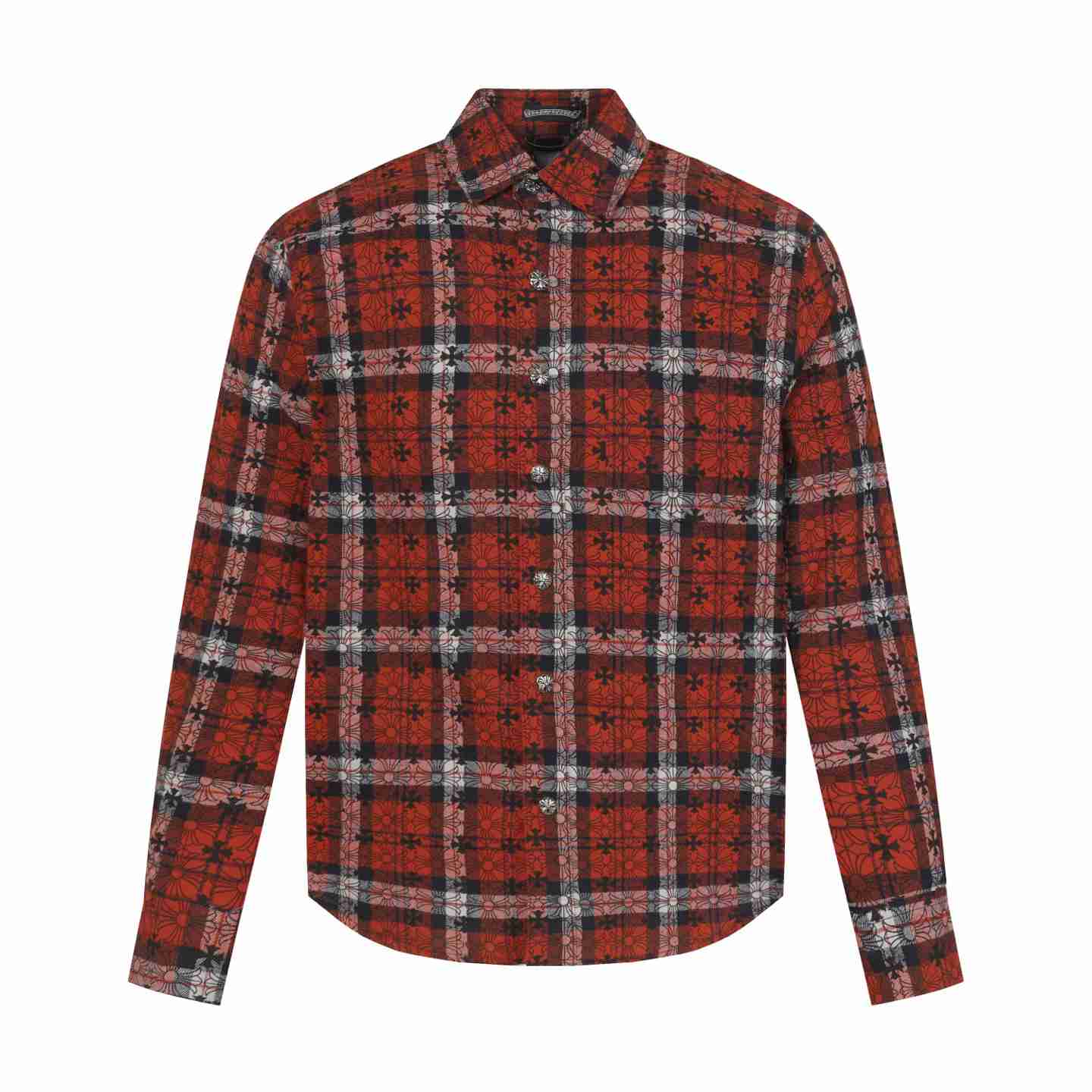 Chrome Hearts Cross Patch Flannel Shirt - DesignerGu