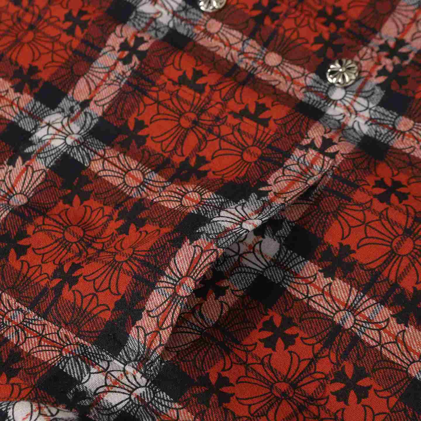 Chrome Hearts Cross Patch Flannel Shirt - DesignerGu