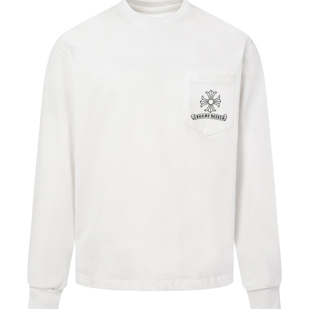 Chrome Hearts USA Script White Long Sleeve Tee - DesignerGu
