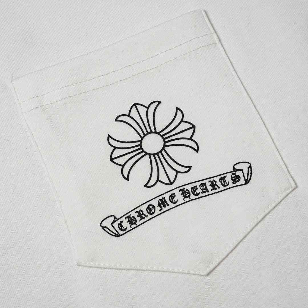 Chrome Hearts USA Script White Long Sleeve Tee - DesignerGu