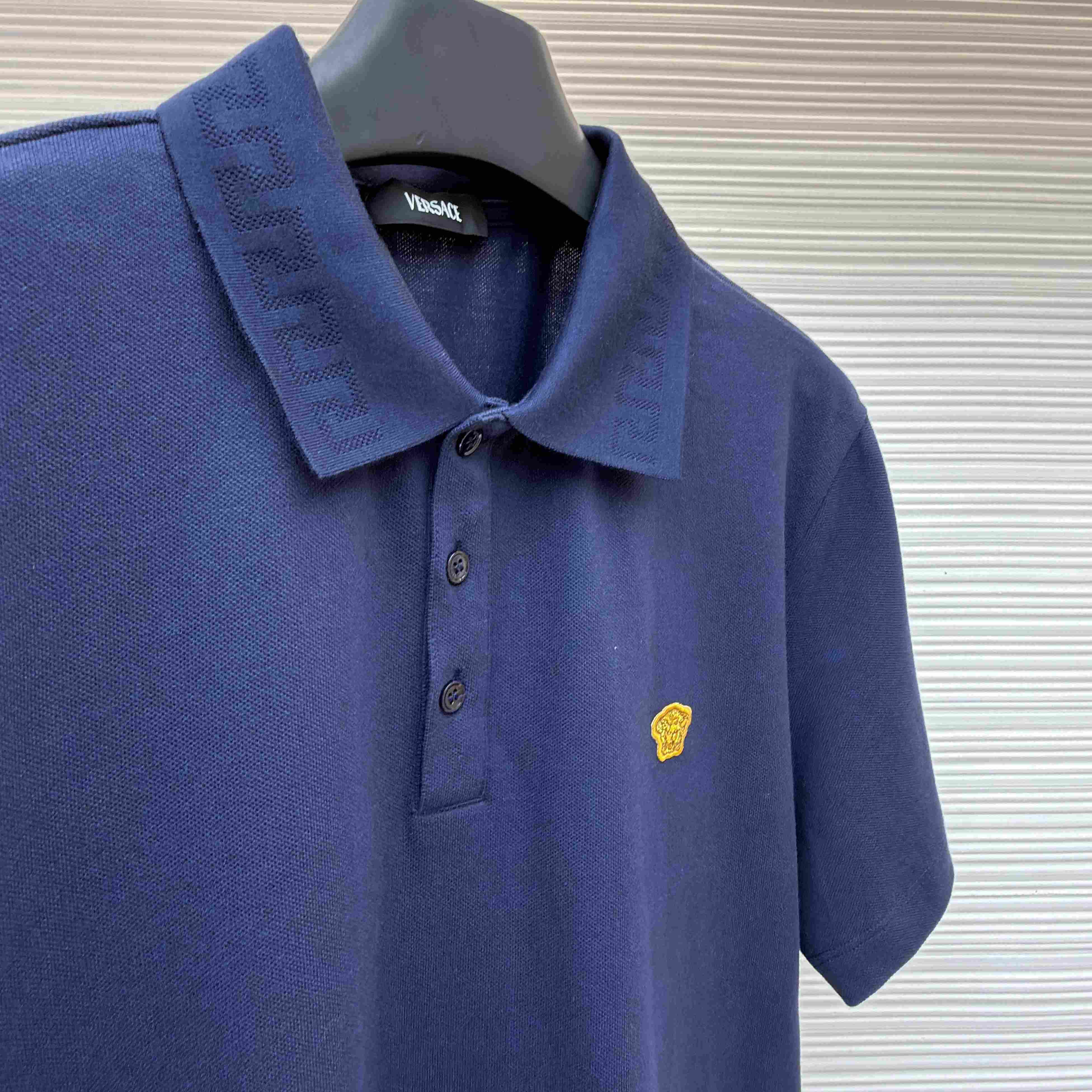 Versace Embroidered Cotton Piqué Polo - DesignerGu