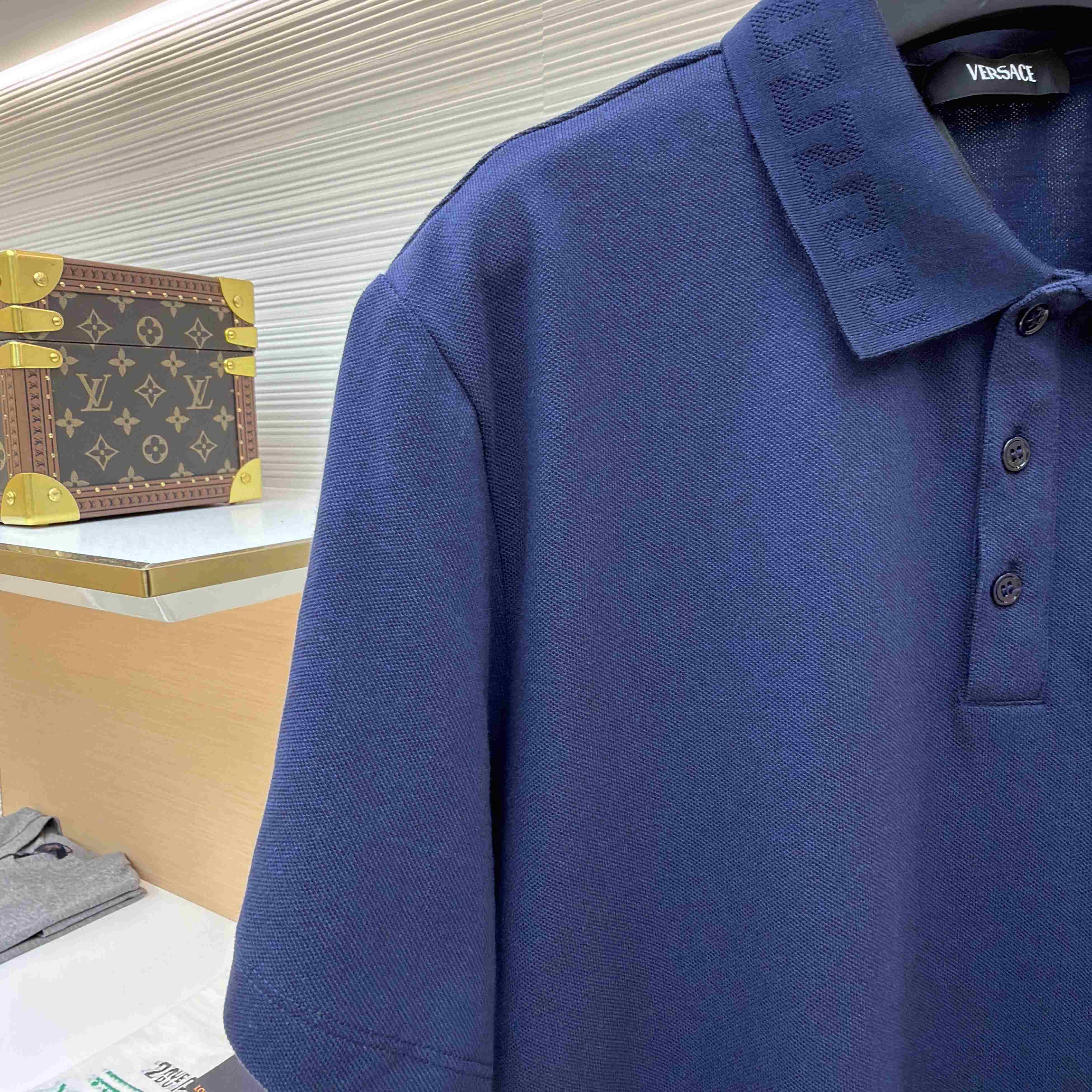 Versace Embroidered Cotton Piqué Polo - DesignerGu