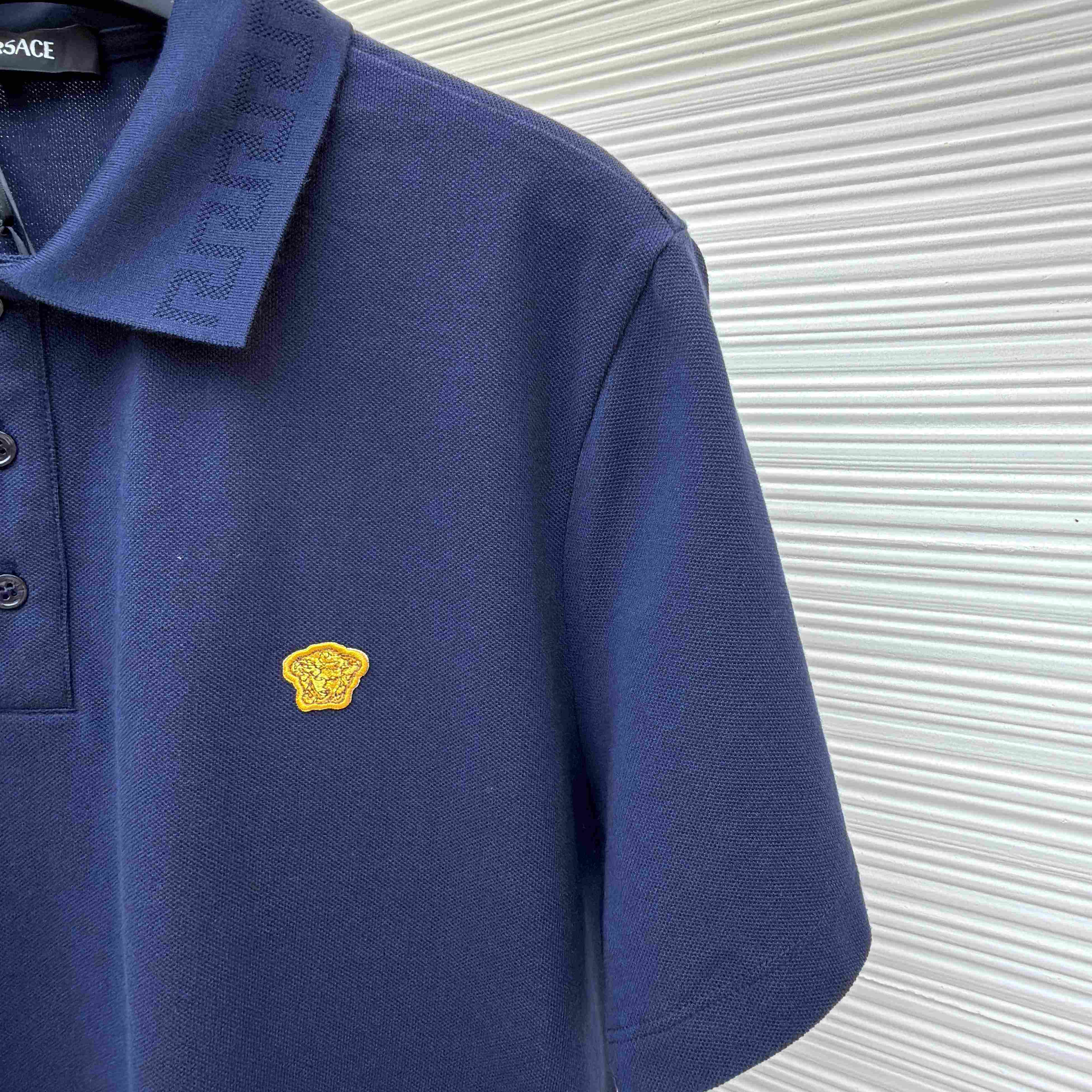 Versace Embroidered Cotton Piqué Polo - DesignerGu