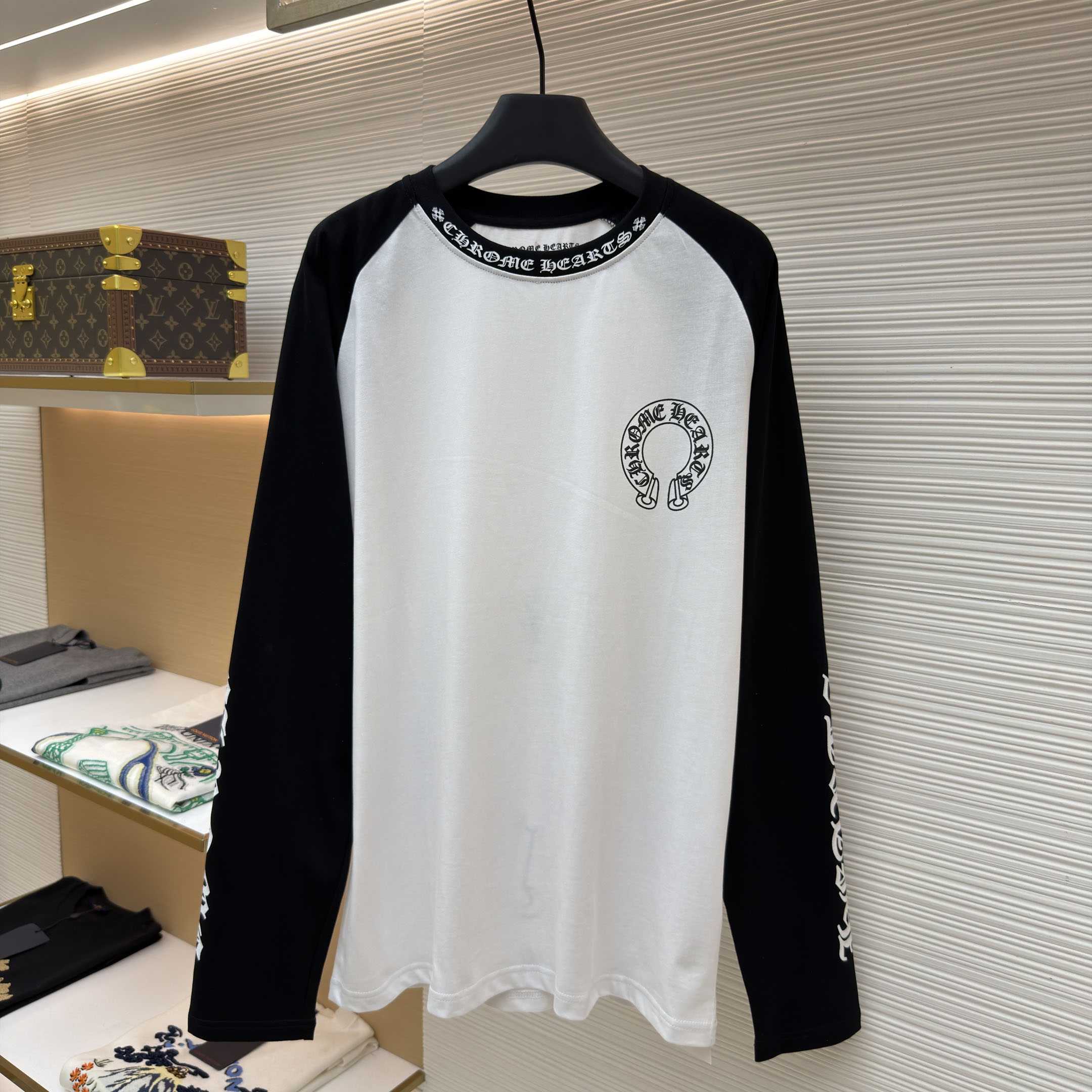 Chrome Hearts  Horseshoe Neck Logo Raglan T-Shirt - DesignerGu