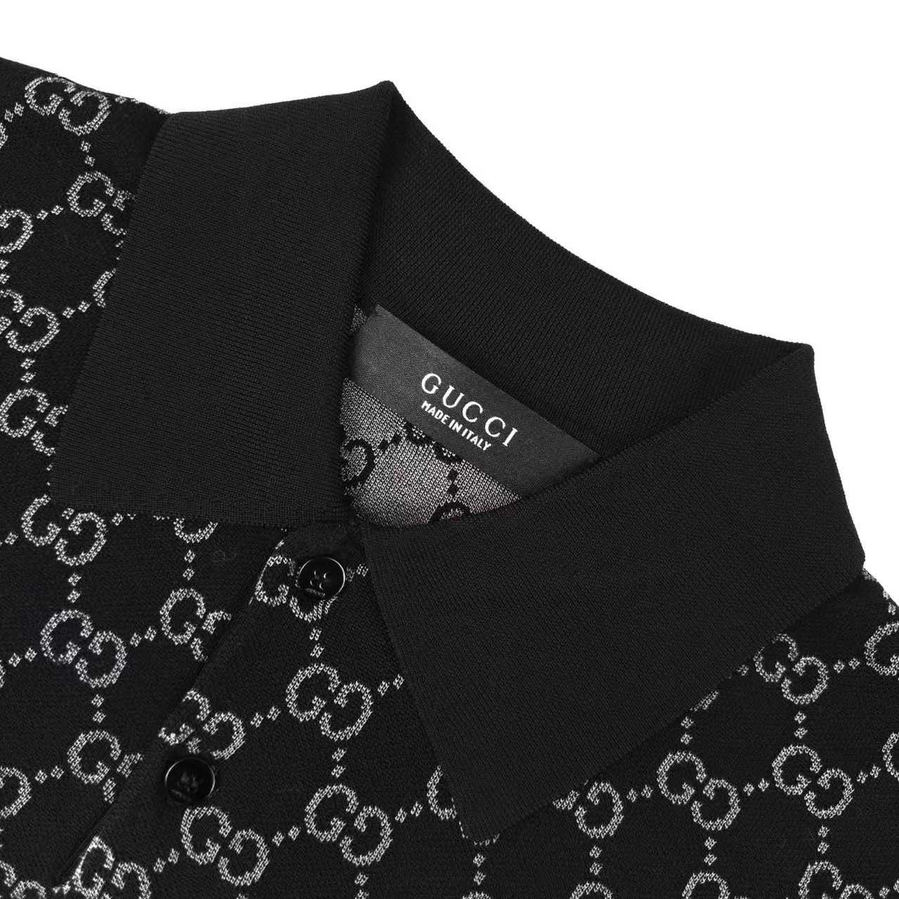 Gucci Viscose GG Jacquard Polo Shirt - DesignerGu