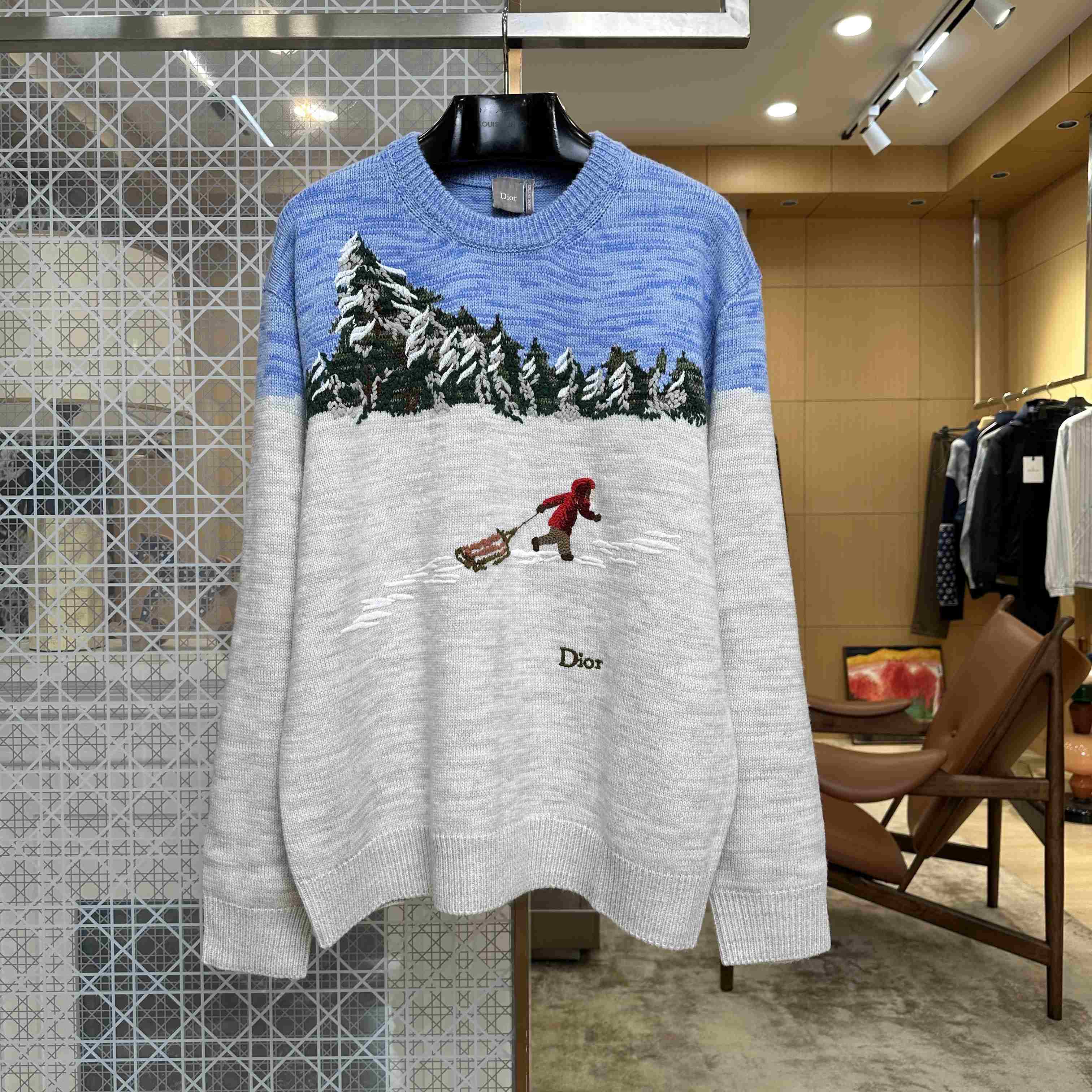 Dior Alps Dior d'Hiver Sweater, Comfortable Fit - DesignerGu