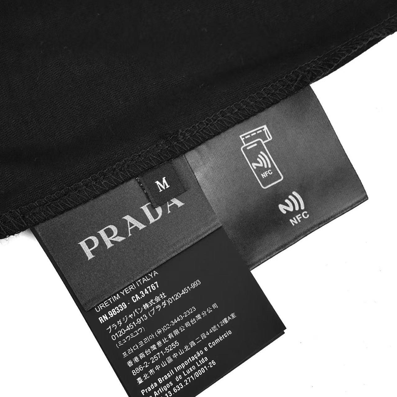 Prada Long-Sleeved Cotton T-shirt - DesignerGu