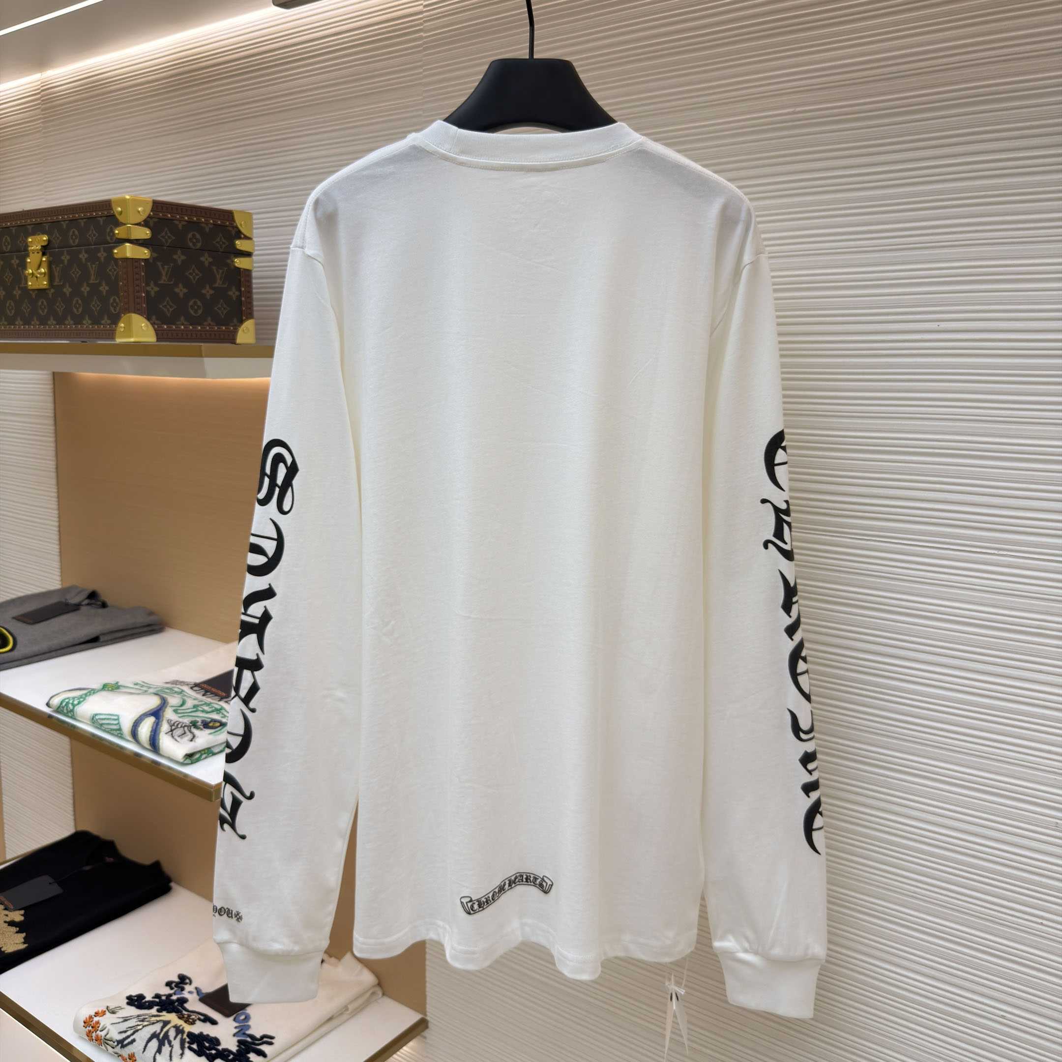 Chrome Hearts  Neck White Long Sleeve Tee - DesignerGu