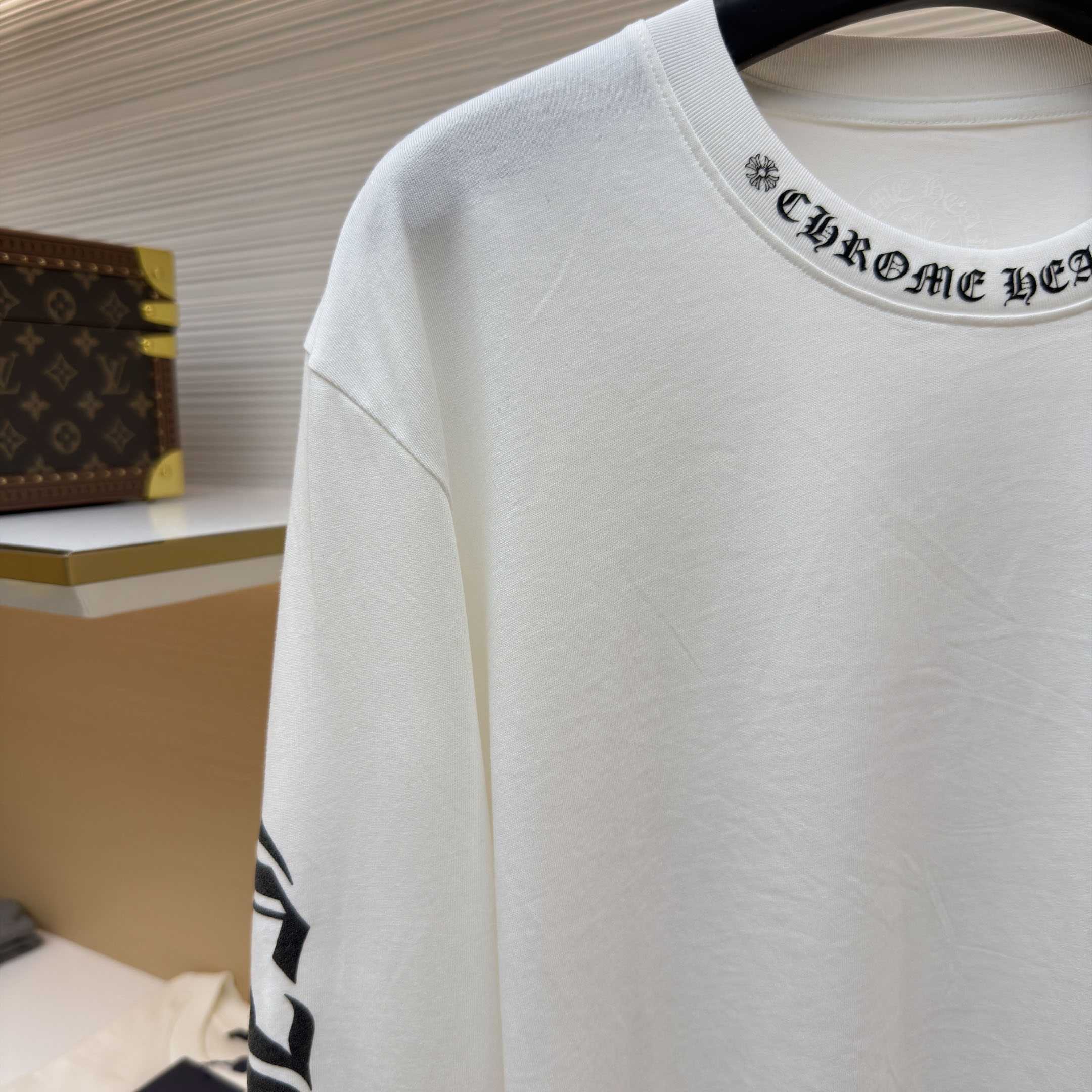 Chrome Hearts  Neck White Long Sleeve Tee - DesignerGu