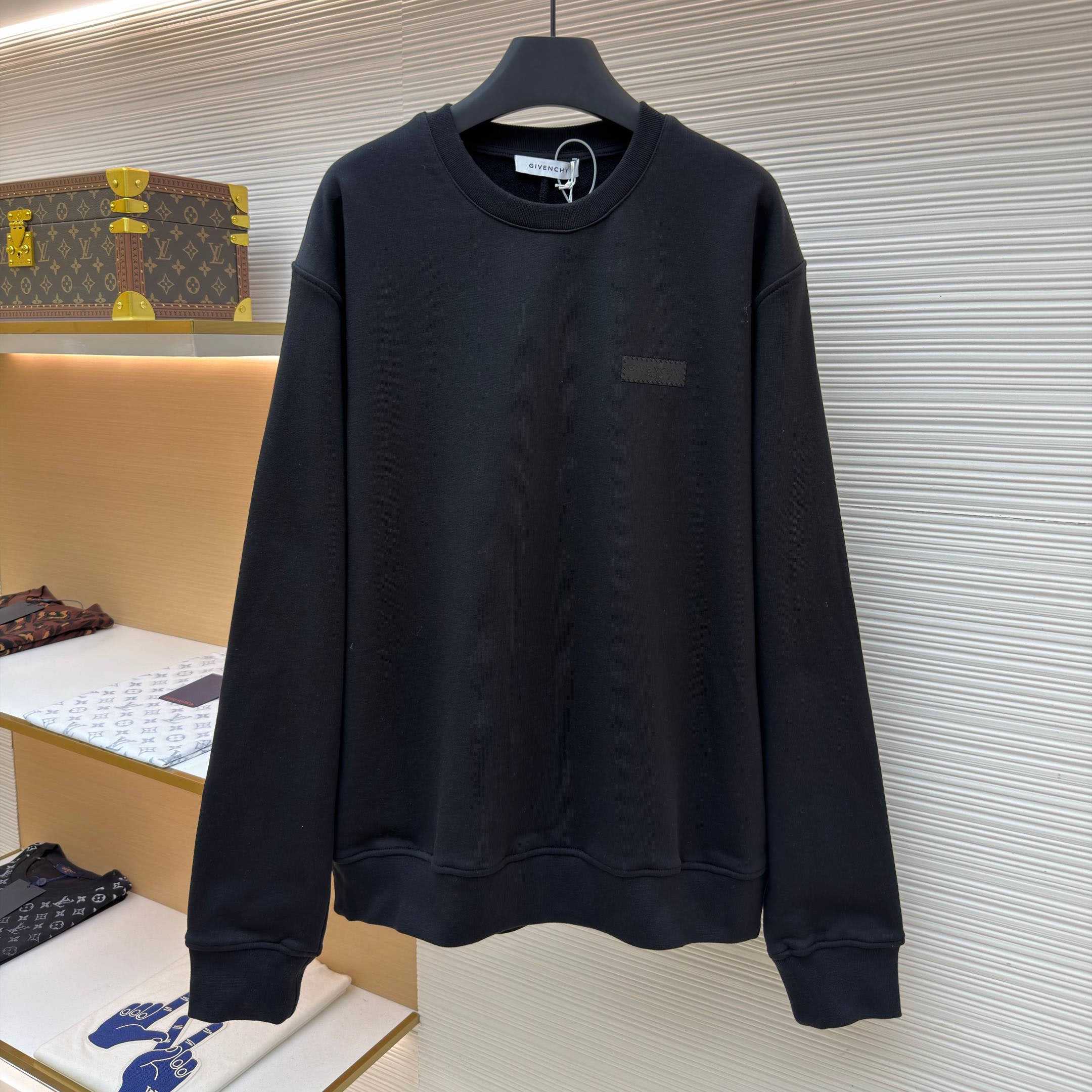 Givenchy Sweatshirt In Fleece With Givenchy Paris Gros Grain - DesignerGu