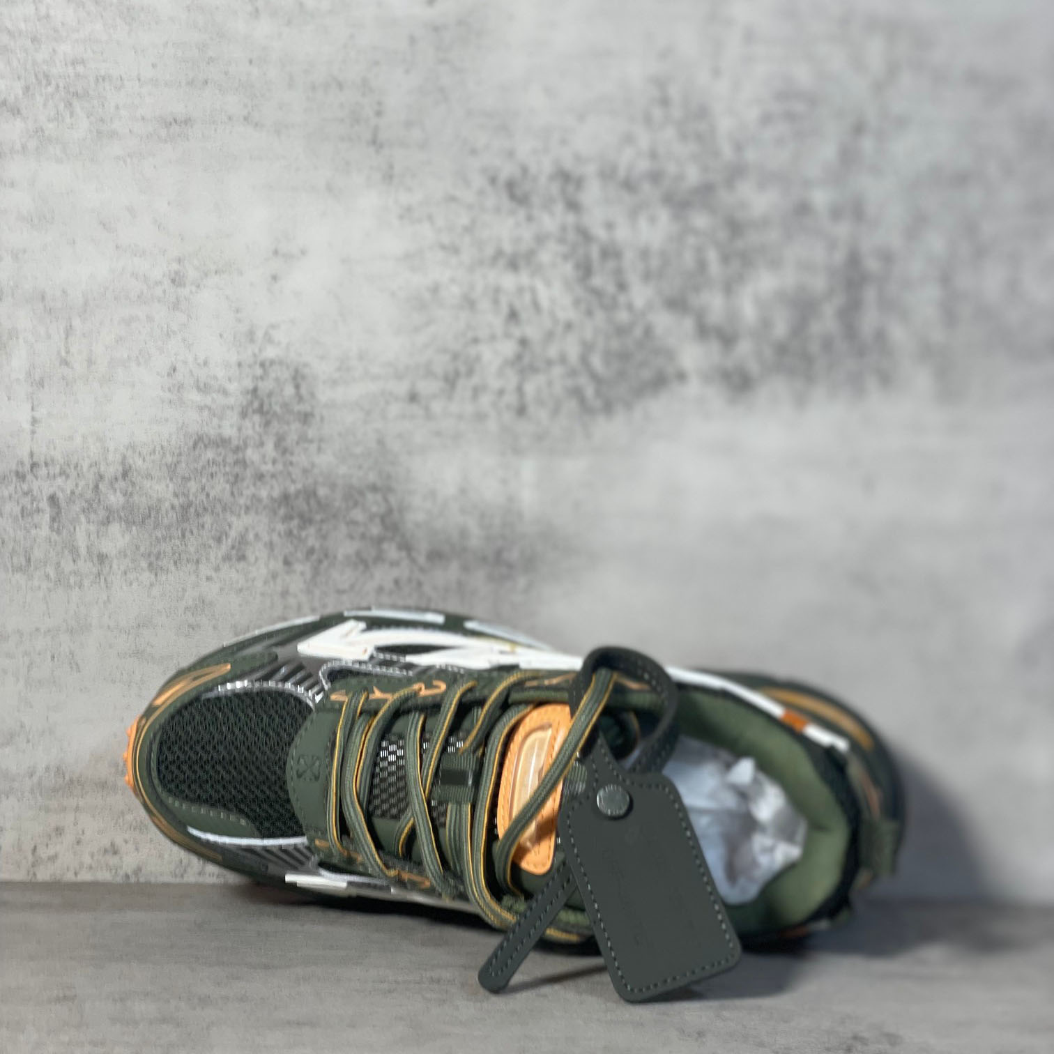 Off-White Be Right Back 'Military Green Peach' Sneakers - DesignerGu
