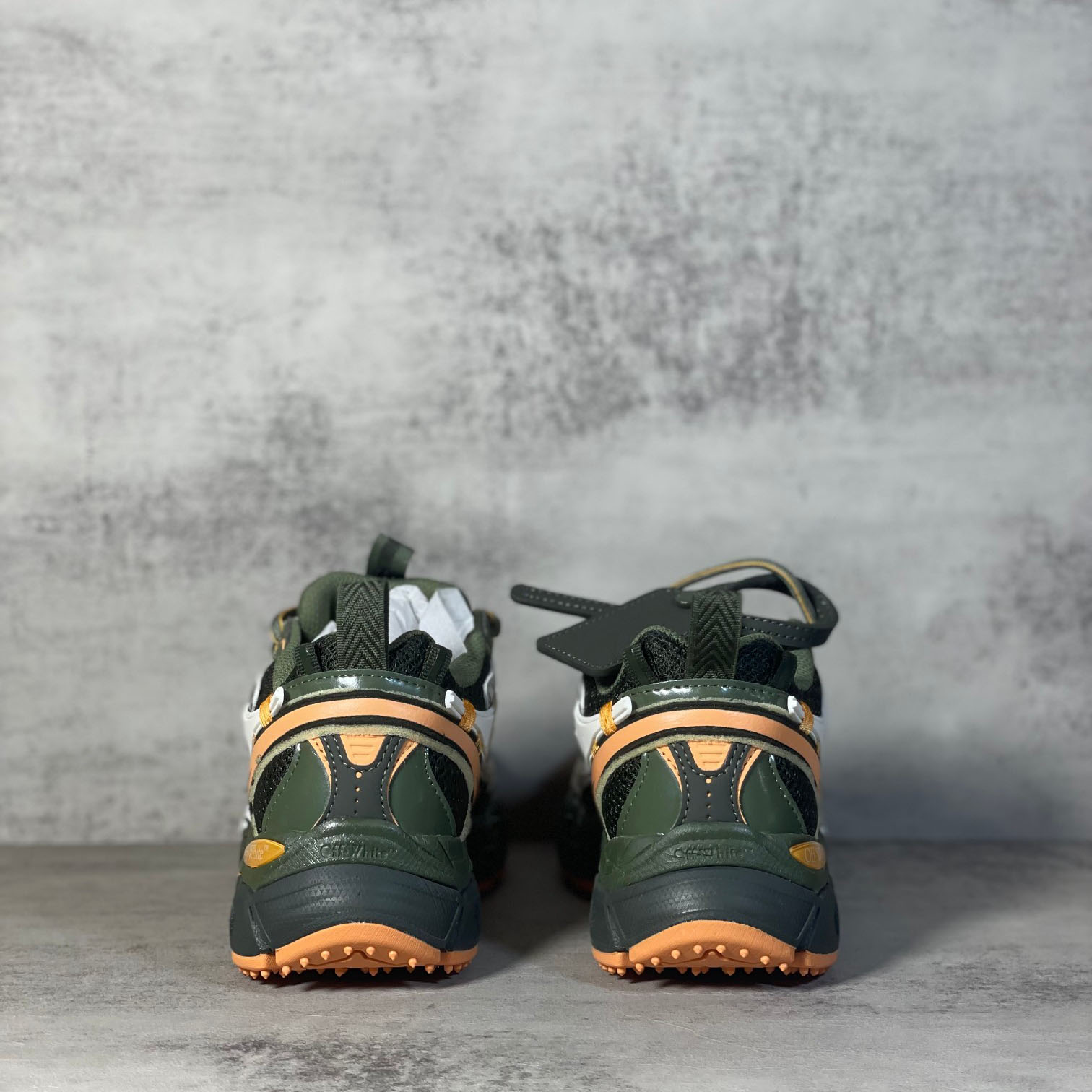 Off-White Be Right Back 'Military Green Peach' Sneakers - DesignerGu