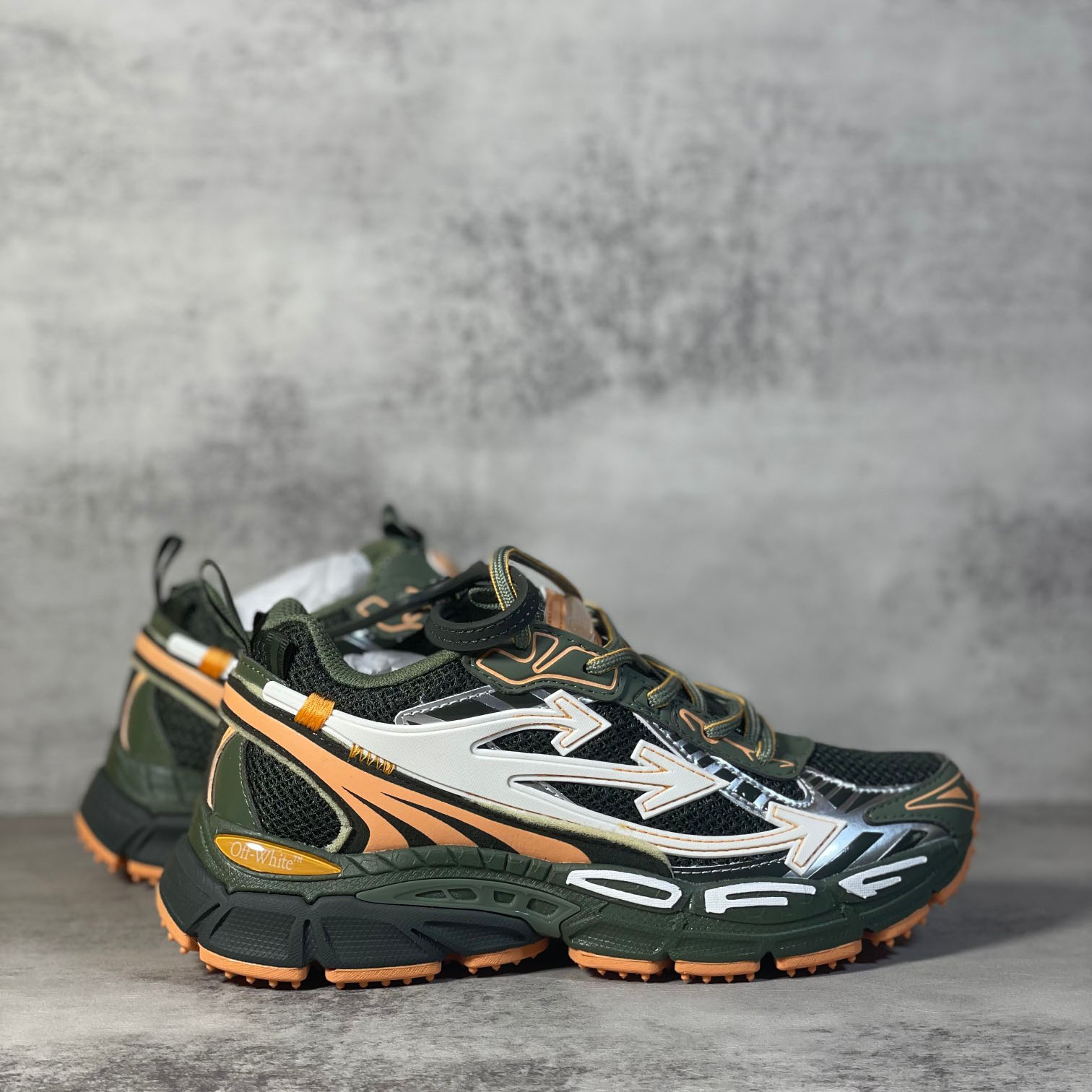 Off-White Be Right Back 'Military Green Peach' Sneakers - DesignerGu