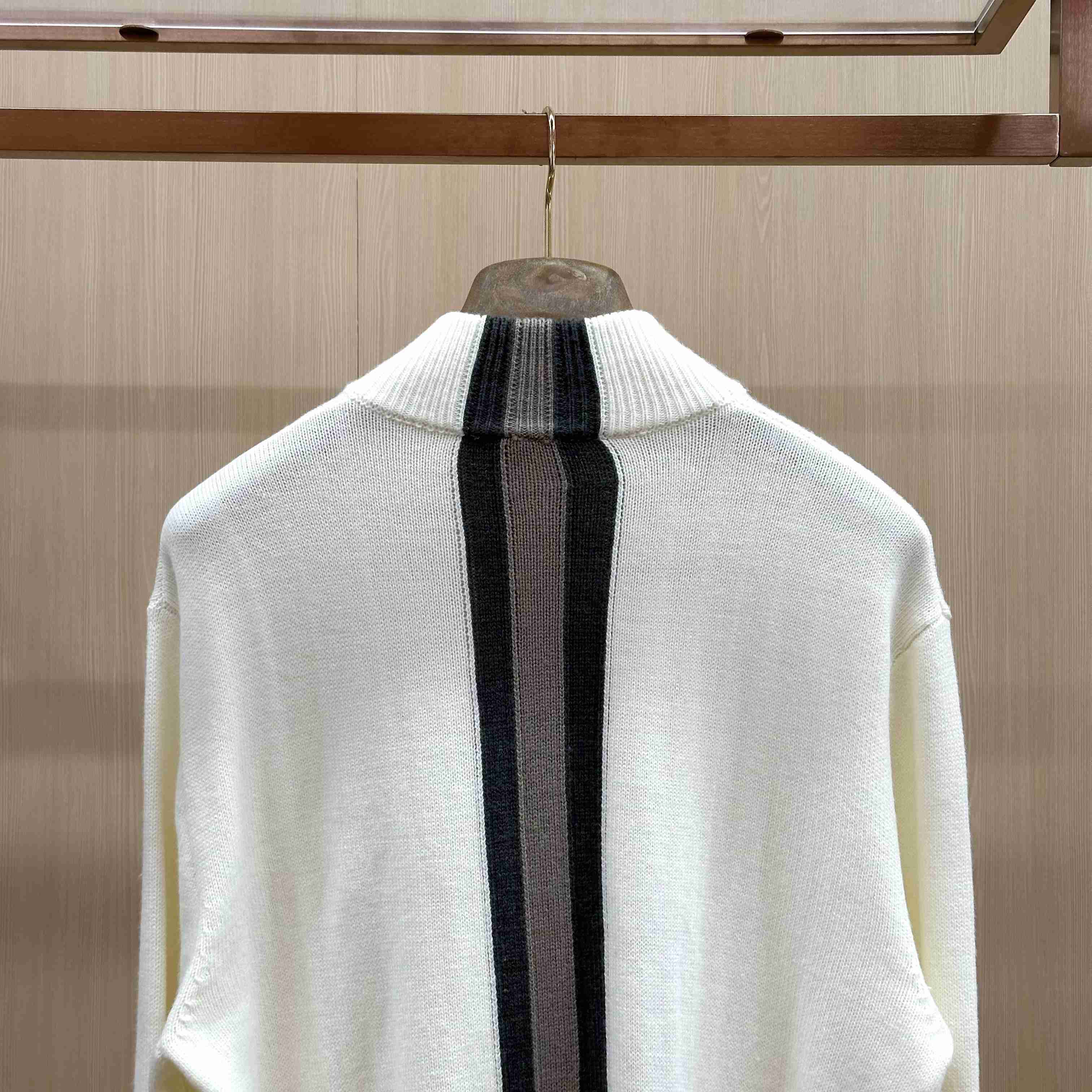 Gucci  Knit Wool Sweater With Muted Web - DesignerGu