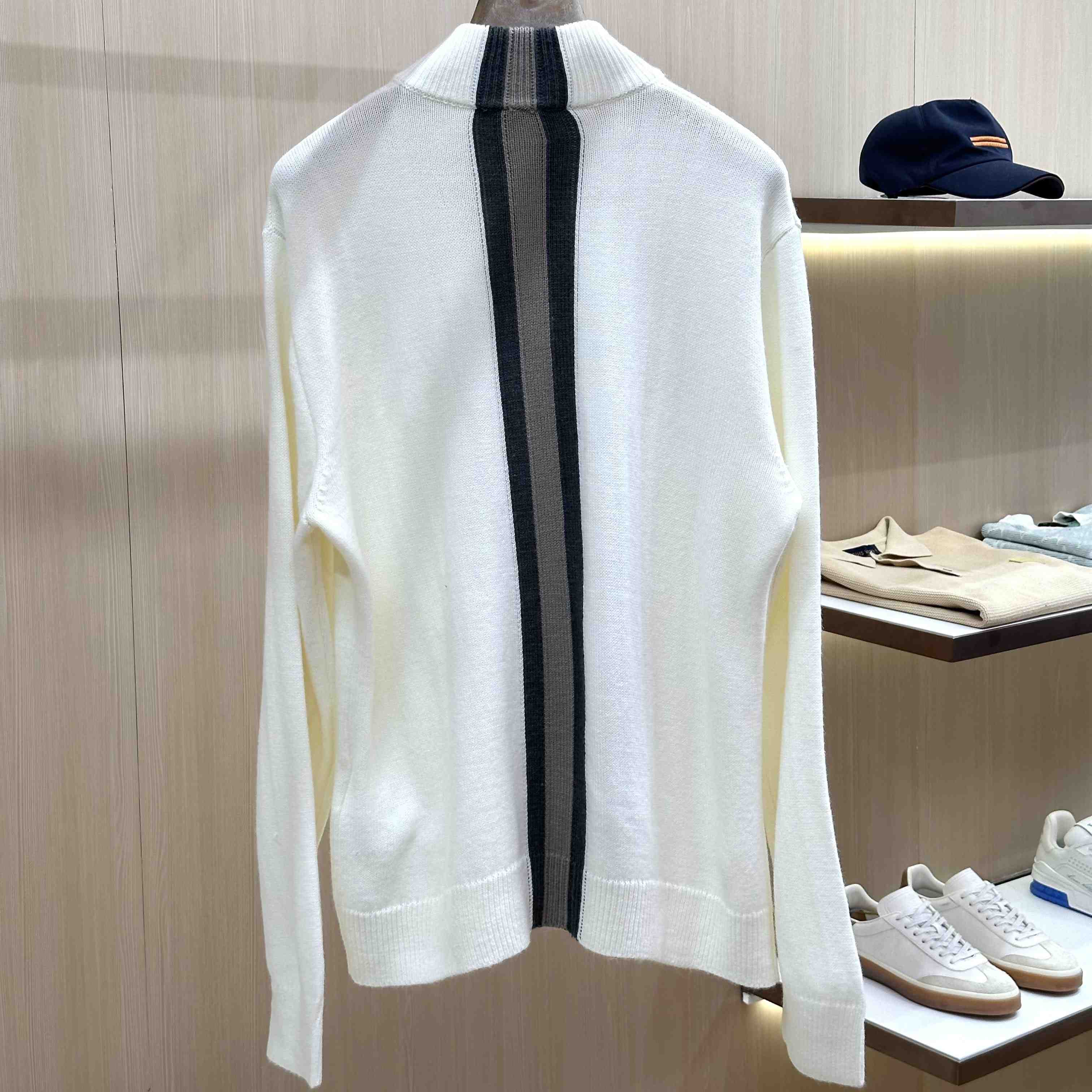 Gucci  Knit Wool Sweater With Muted Web - DesignerGu