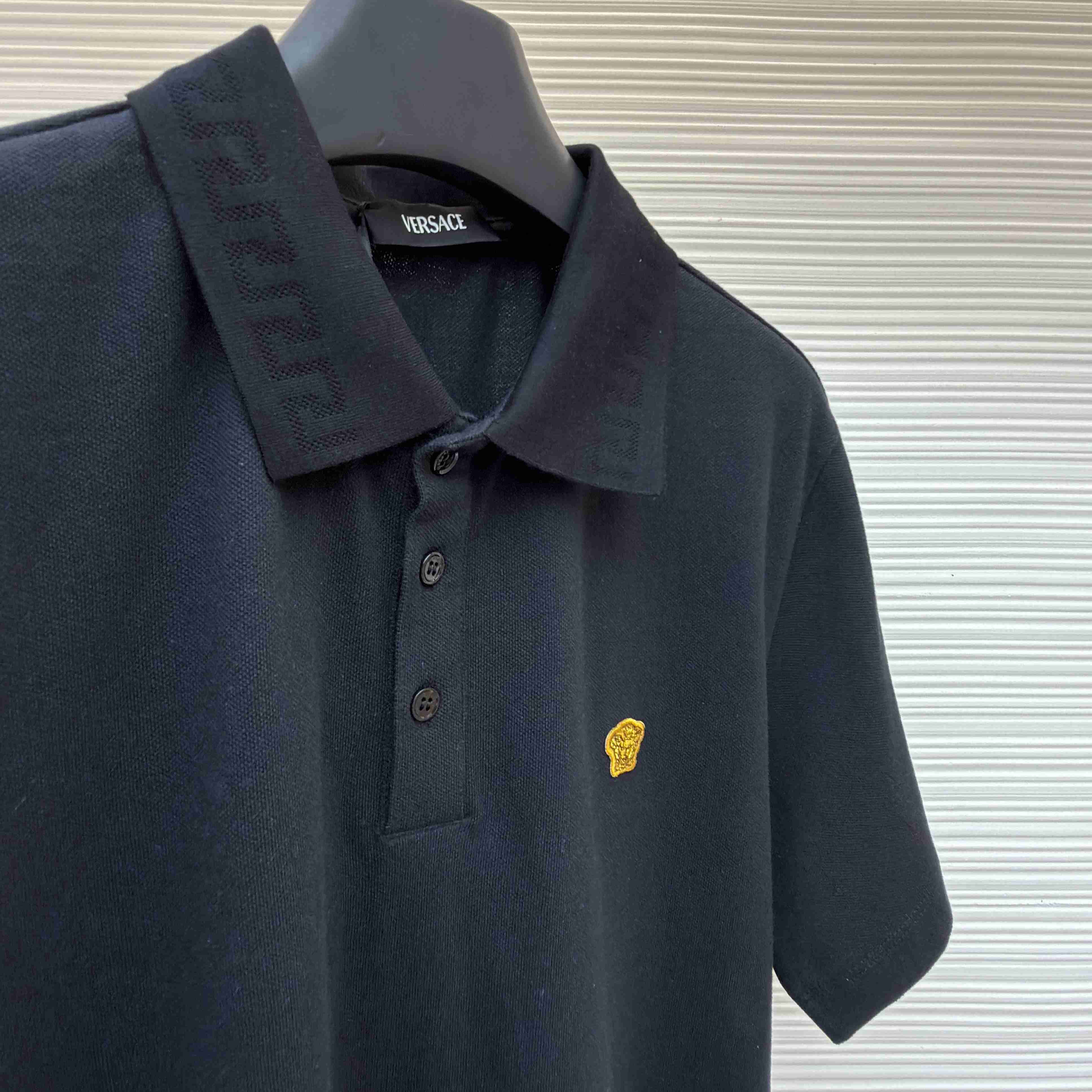 Versace Embroidered Cotton Piqué Polo - DesignerGu