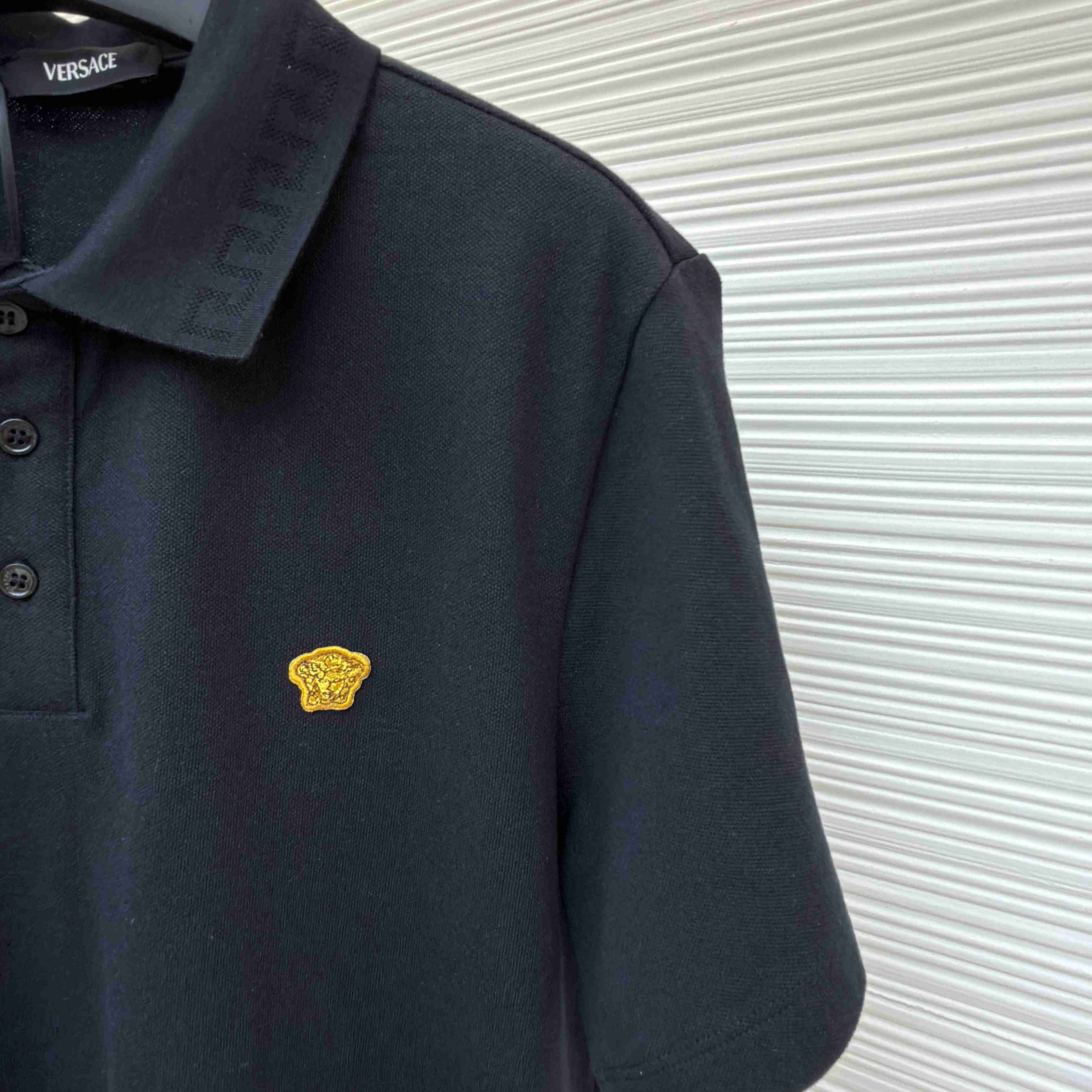 Versace Embroidered Cotton Piqué Polo - DesignerGu