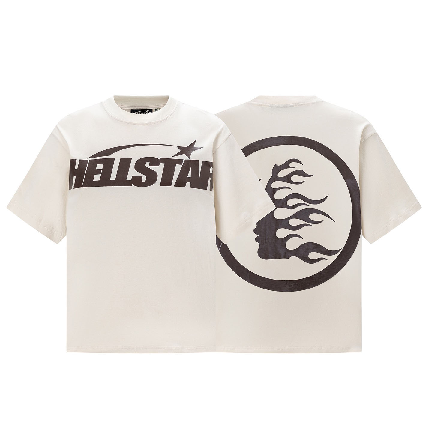 Hellstar Classic T-Shirt 'White/Brown' - DesignerGu