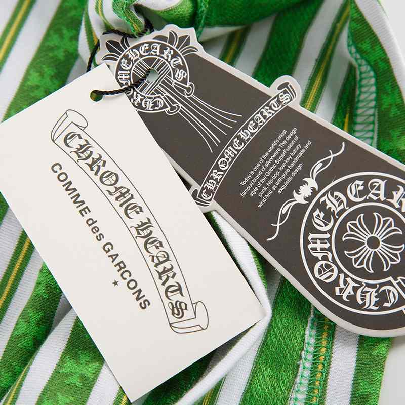 Chrome Hearts Teens From Mars Cross Script Green&White Long Sleeve Polo - DesignerGu