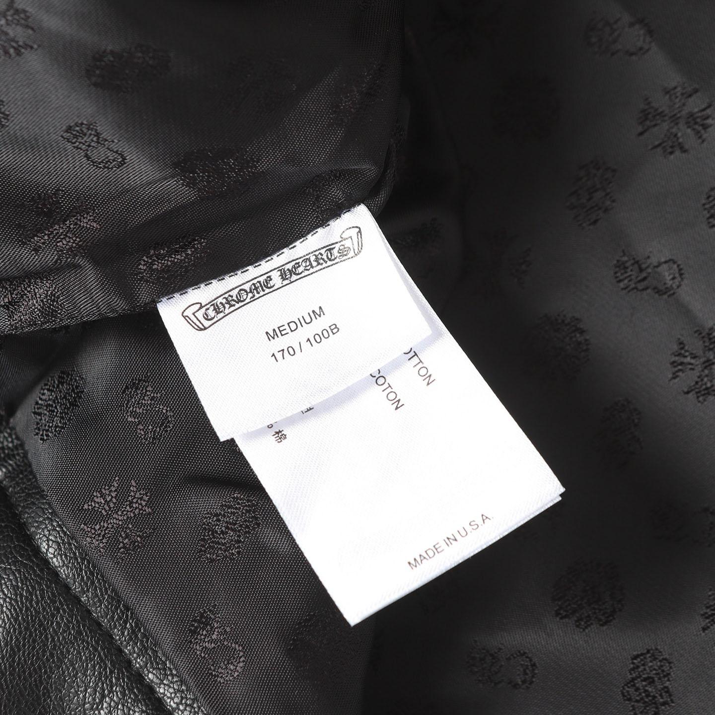 Chrome Hearts Black Leather Cross Western Jacket - DesignerGu