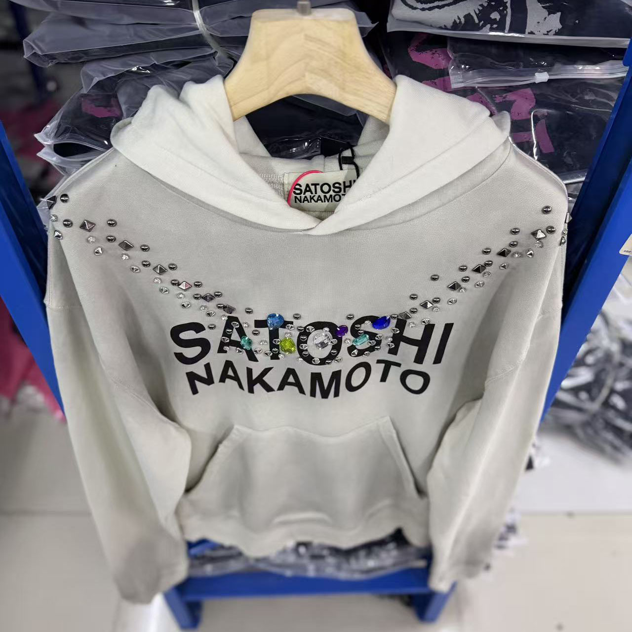 Satoshi Nakamoto Necklace Hoodie 'White' - DesignerGu
