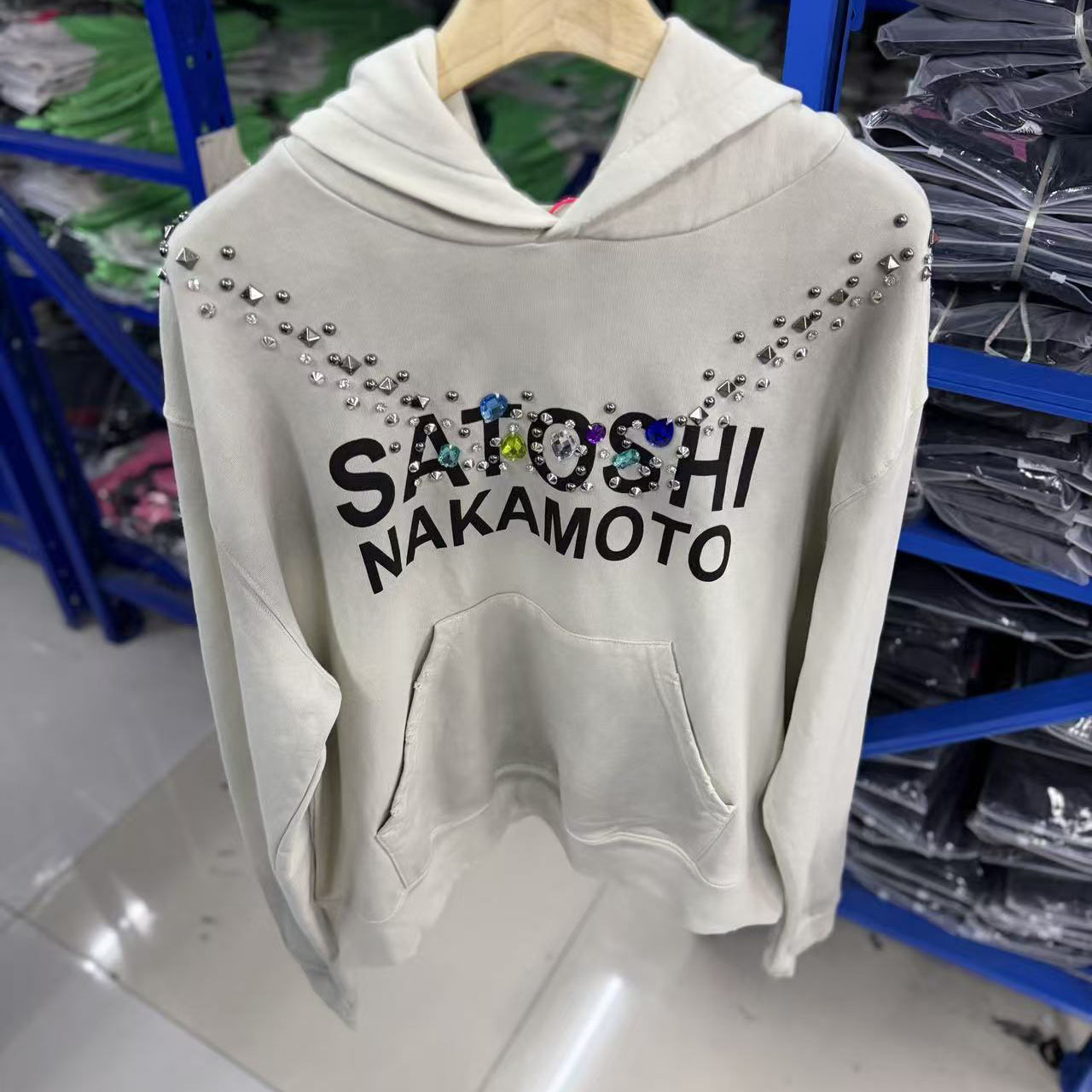 Satoshi Nakamoto Necklace Hoodie 'White' - DesignerGu