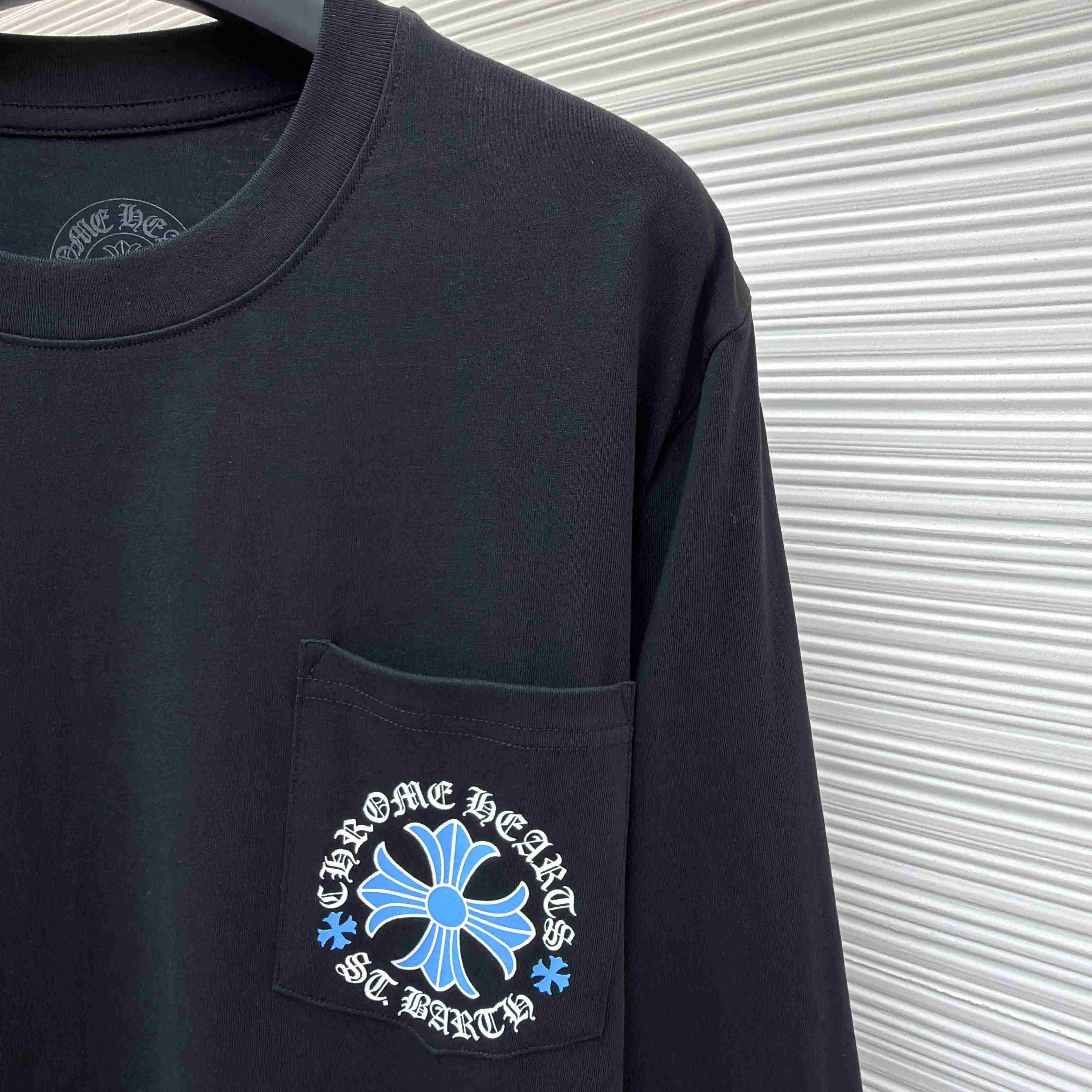 Chrome Hearts  St. Barth Horseshoe Logo Long Sleeve Pocket T-Shirt - DesignerGu