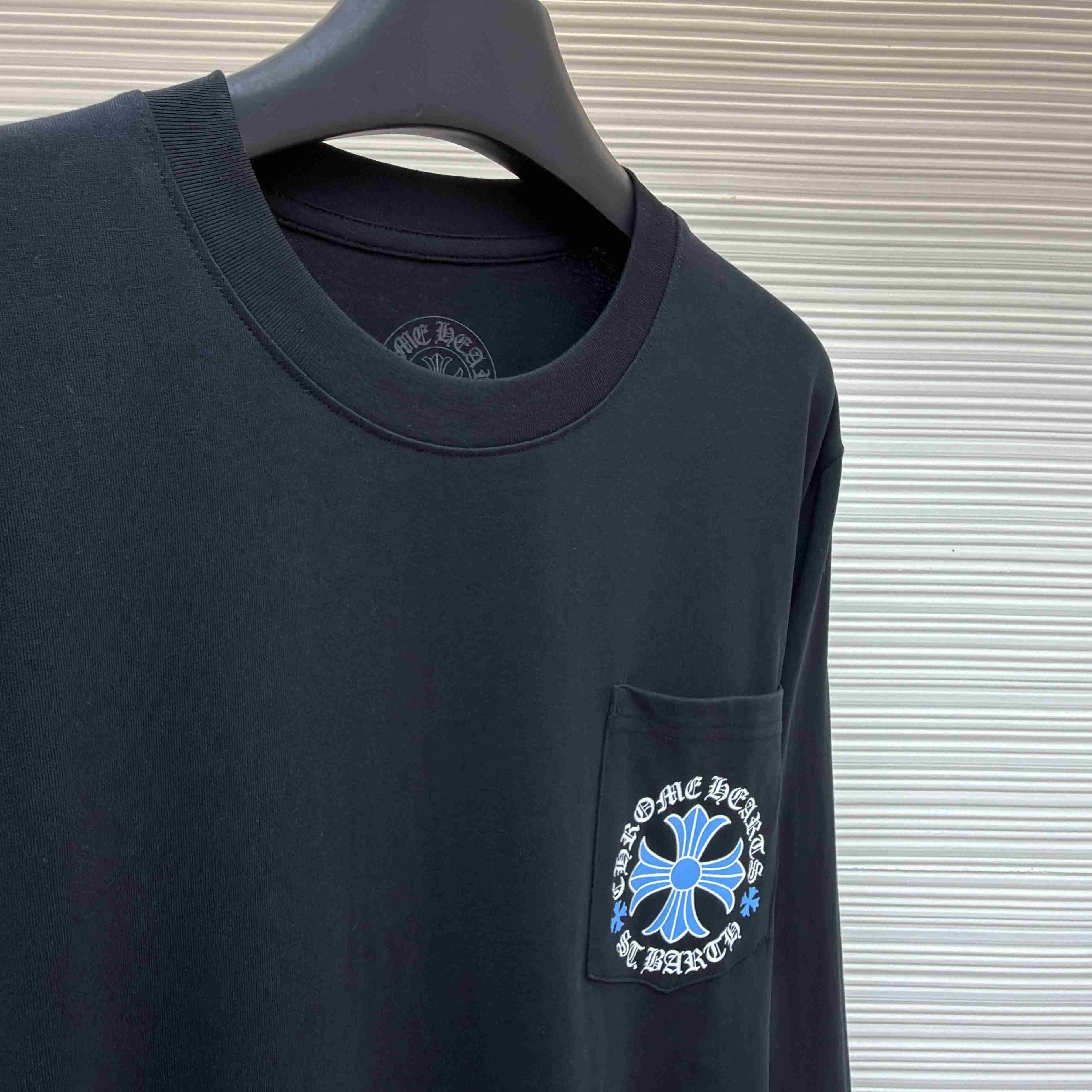 Chrome Hearts  St. Barth Horseshoe Logo Long Sleeve Pocket T-Shirt - DesignerGu