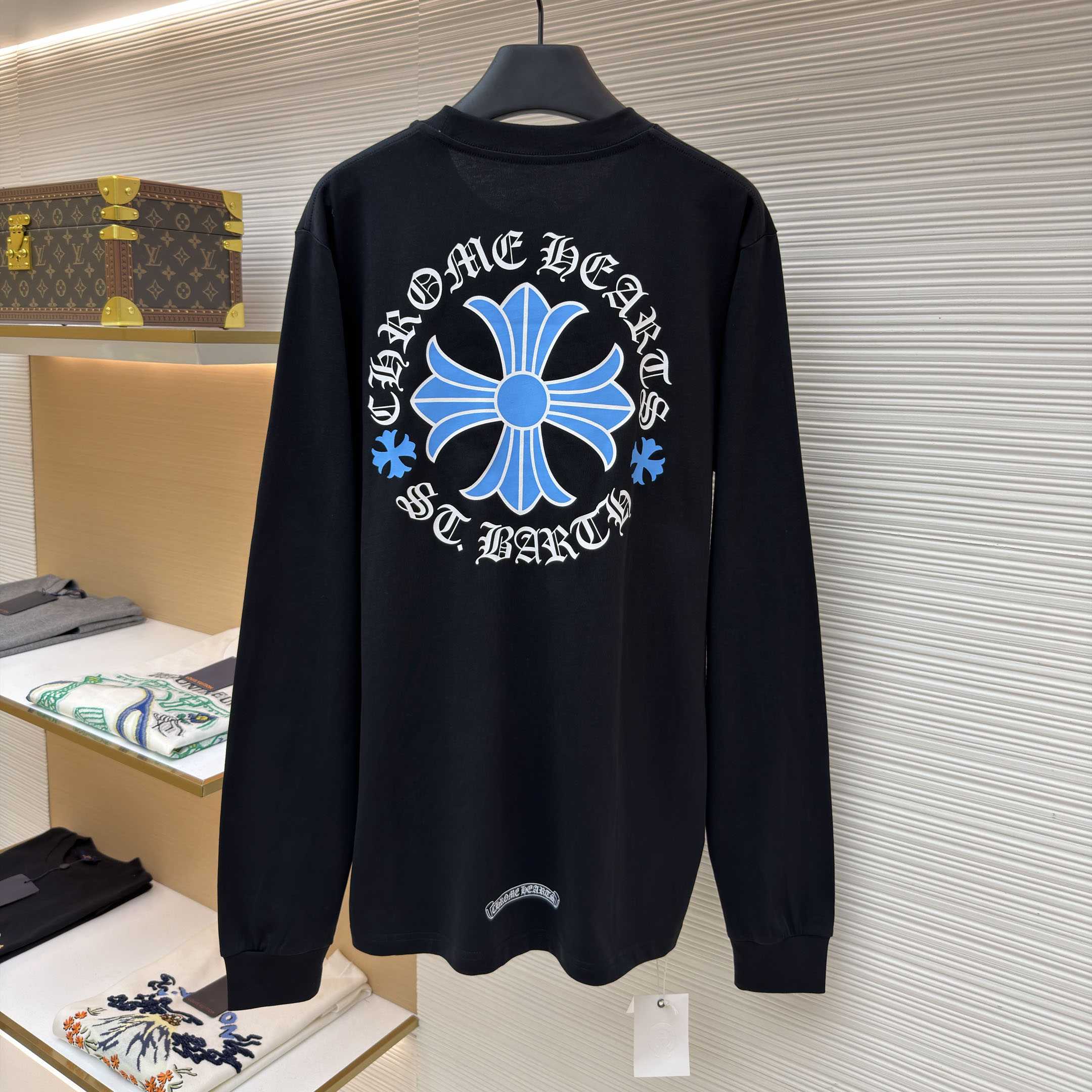 Chrome Hearts  St. Barth Horseshoe Logo Long Sleeve Pocket T-Shirt - DesignerGu