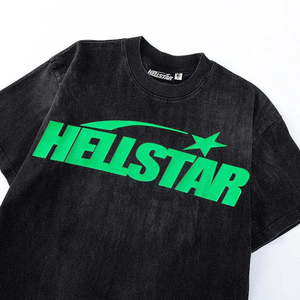Hellstar Classic Print Tee Green Logo - DesignerGu