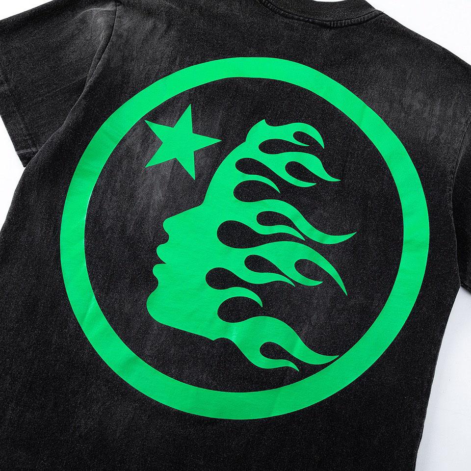 Hellstar Classic Print Tee Green Logo - DesignerGu