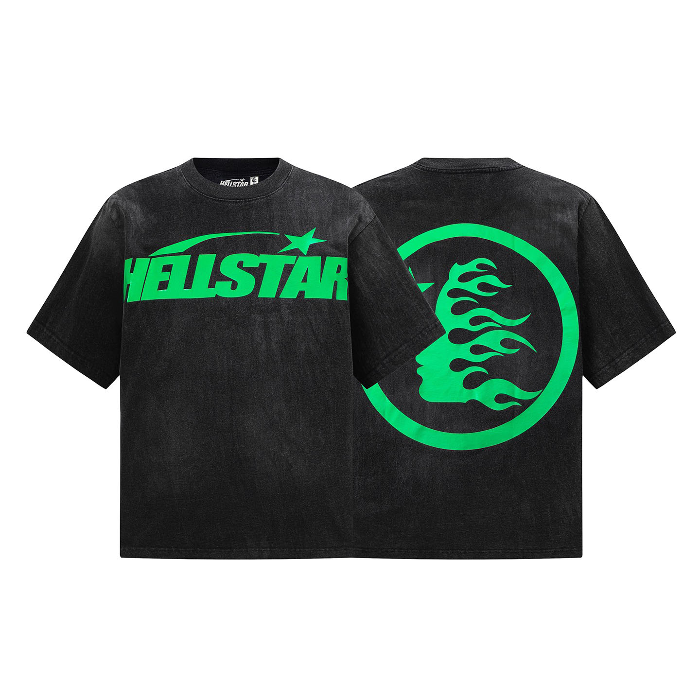 Hellstar Classic Print Tee Green Logo - DesignerGu