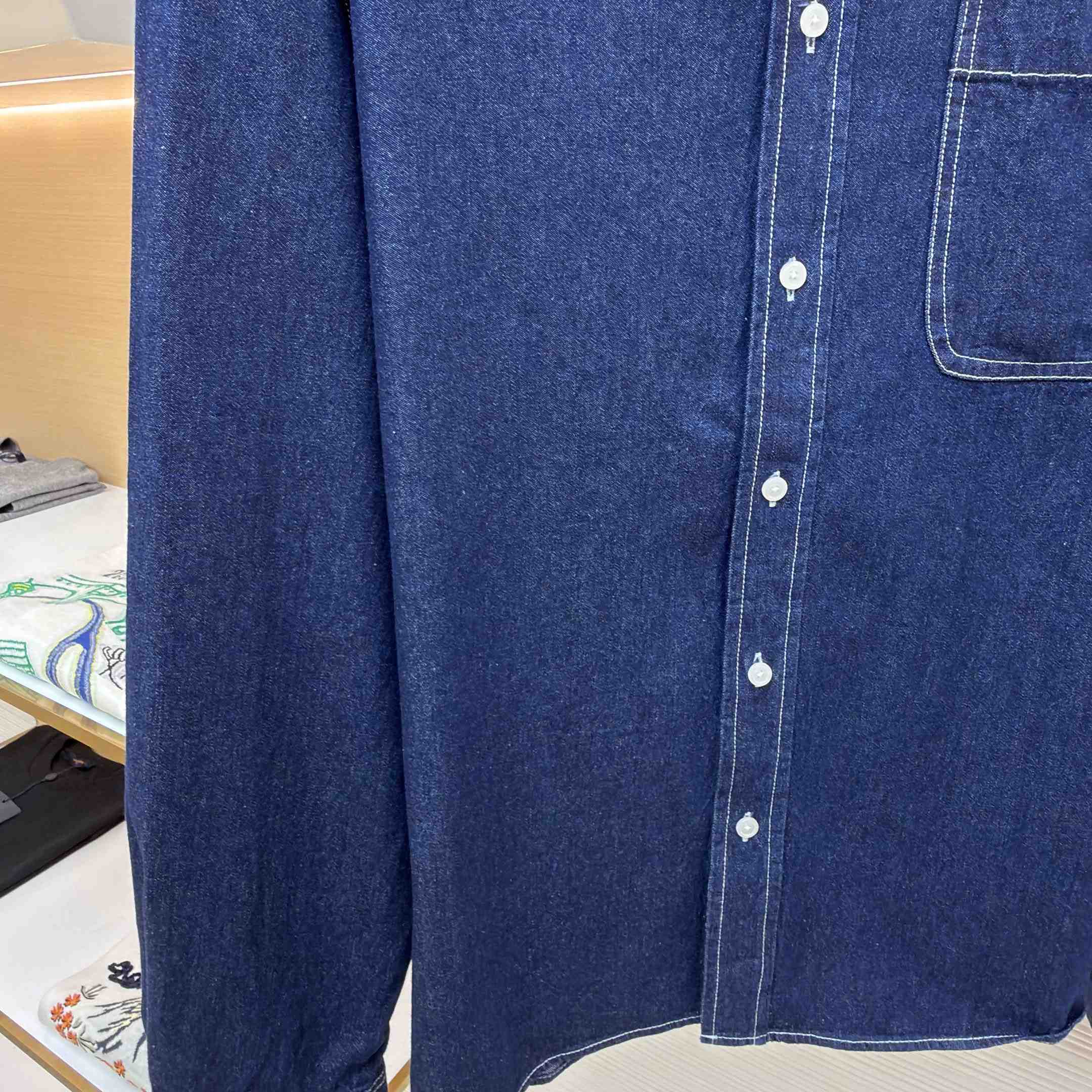Celine Overshirt In Cotton Denim - DesignerGu