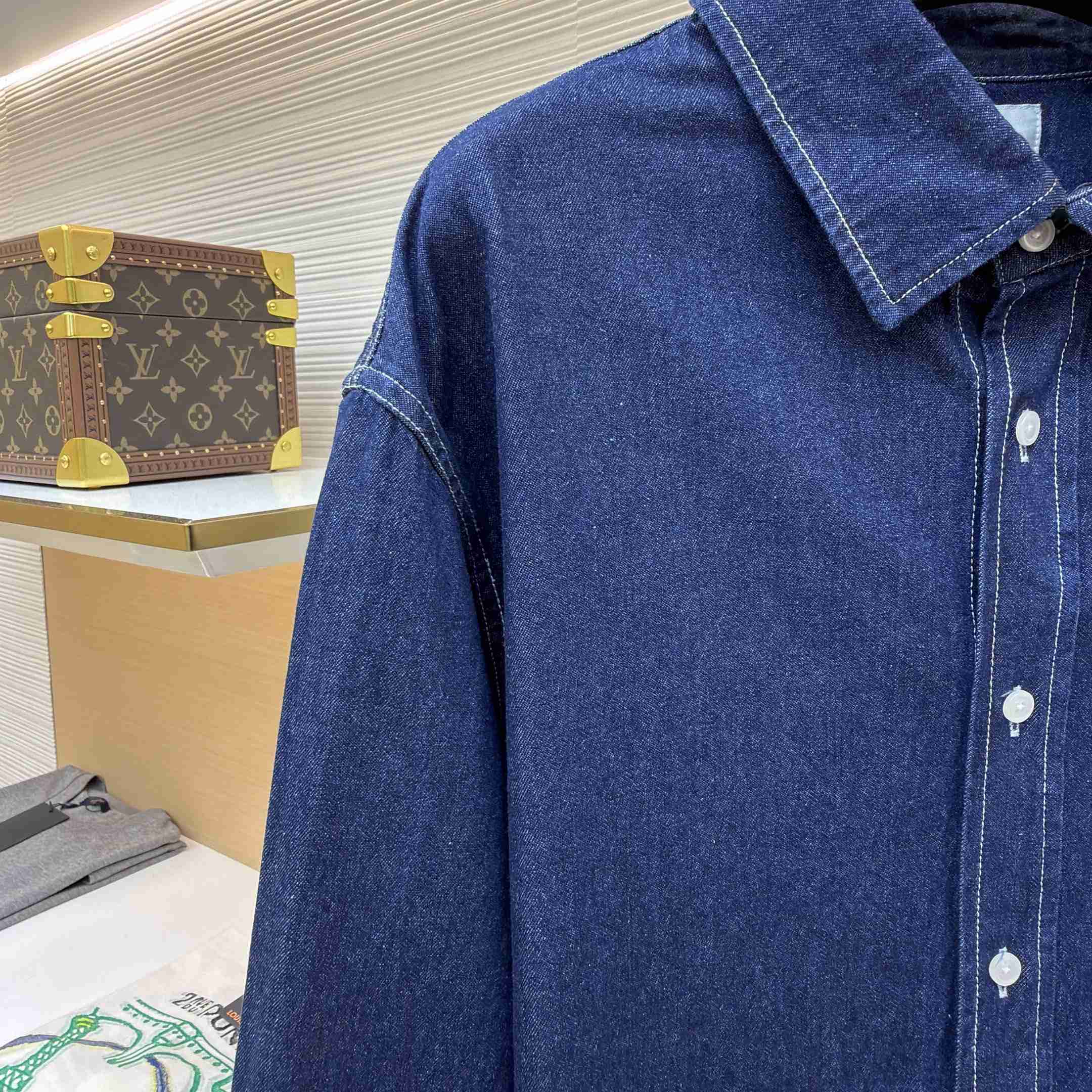 Celine Overshirt In Cotton Denim - DesignerGu