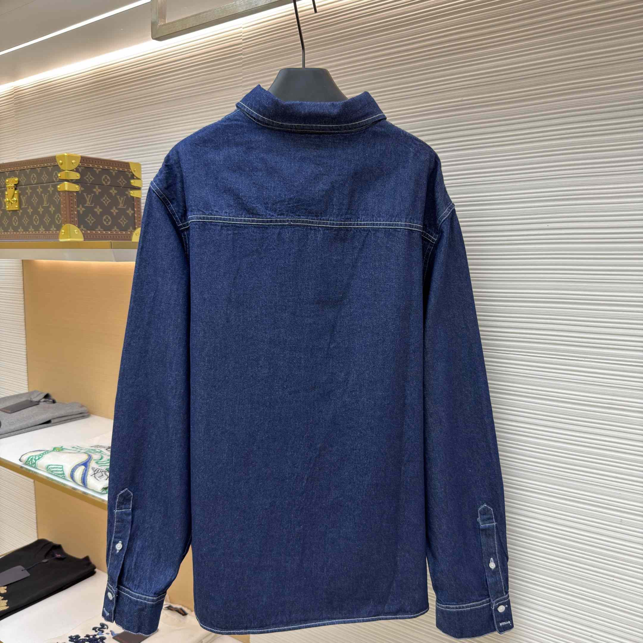 Celine Overshirt In Cotton Denim - DesignerGu