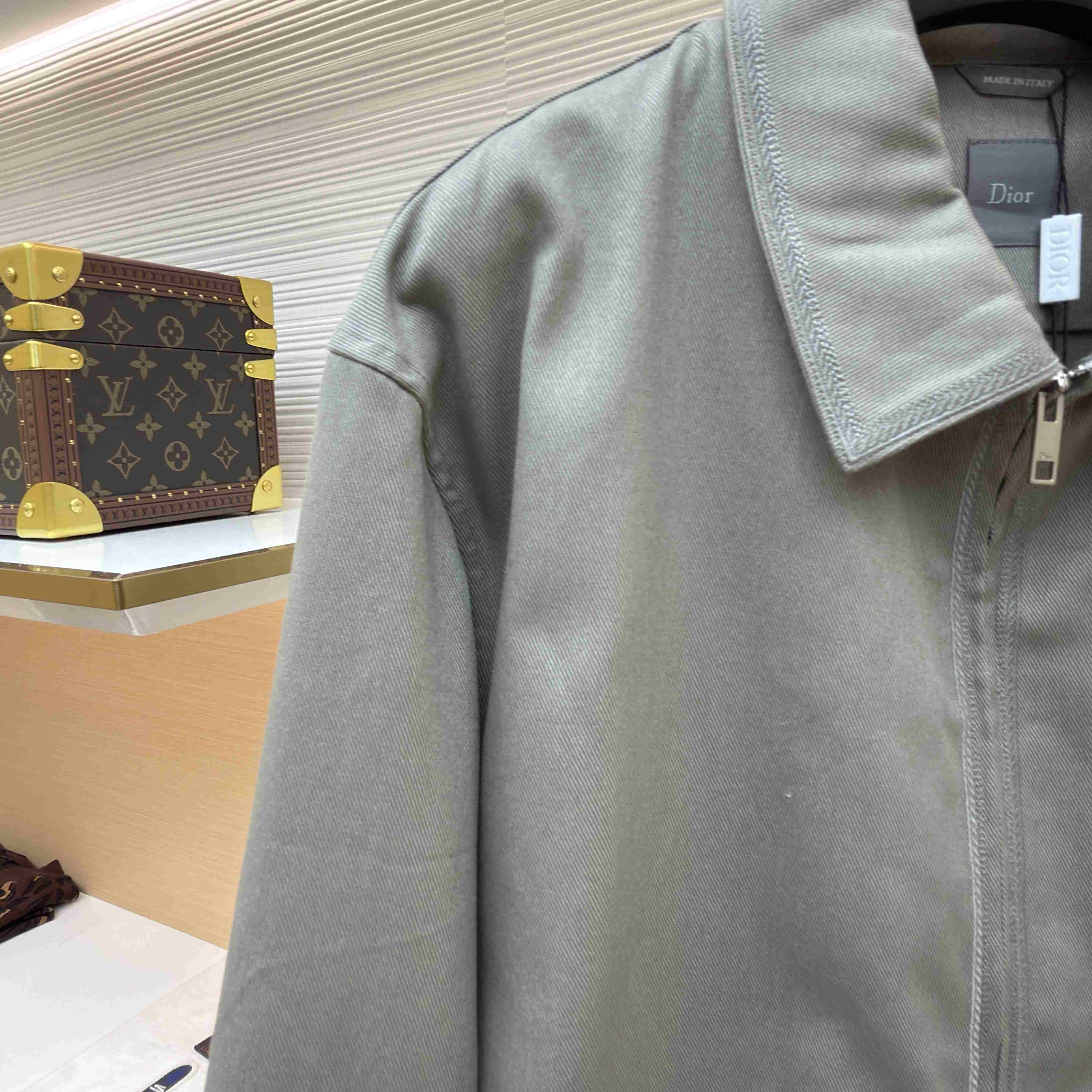 Dior Zipped Shirt With Dior Moulures Embroideries - DesignerGu