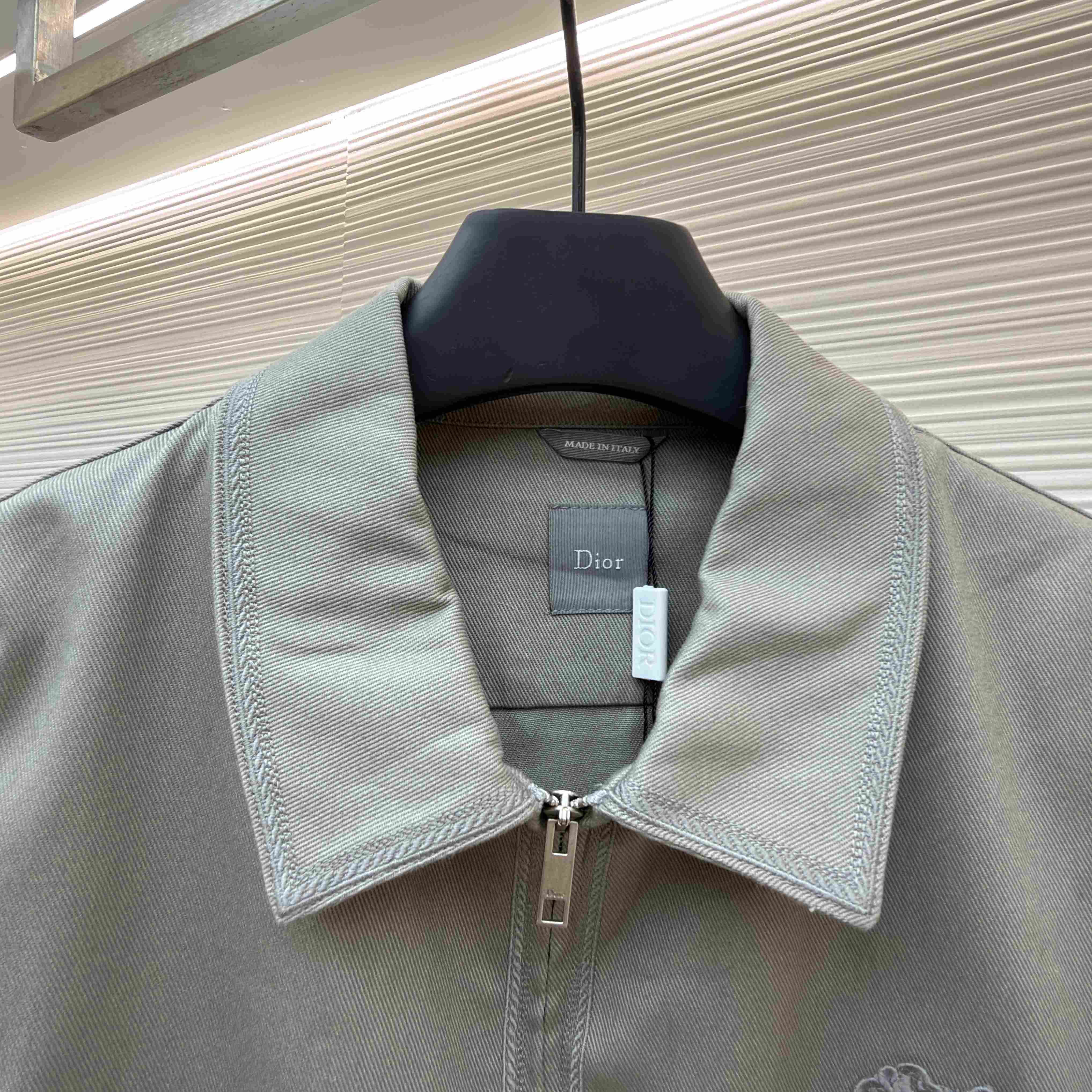 Dior Zipped Shirt With Dior Moulures Embroideries - DesignerGu
