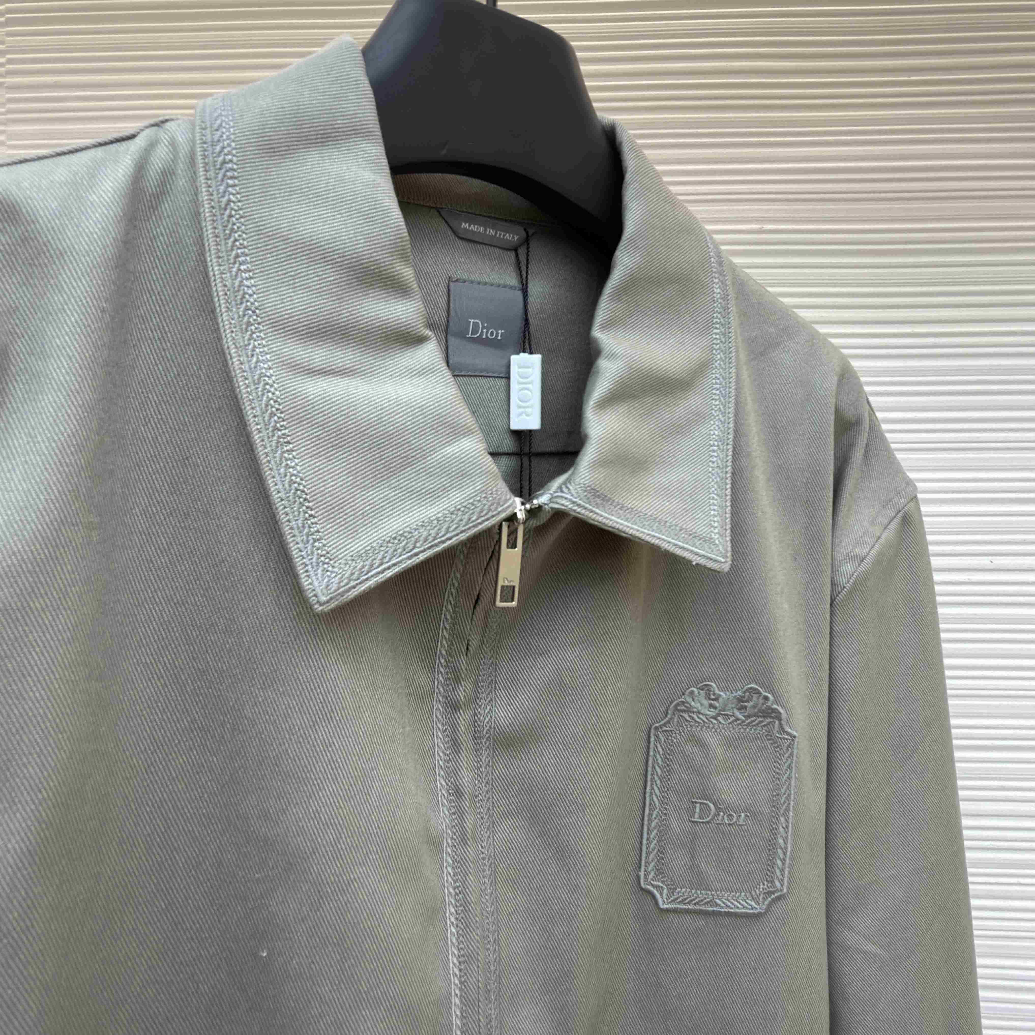 Dior Zipped Shirt With Dior Moulures Embroideries - DesignerGu