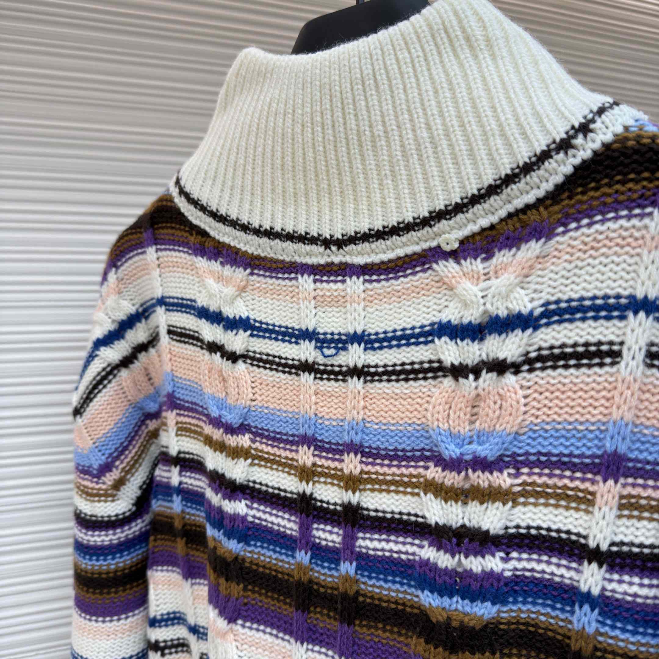 Louis Vuitton Striped Cable-Knit Track Top 1AJUU6 - DesignerGu