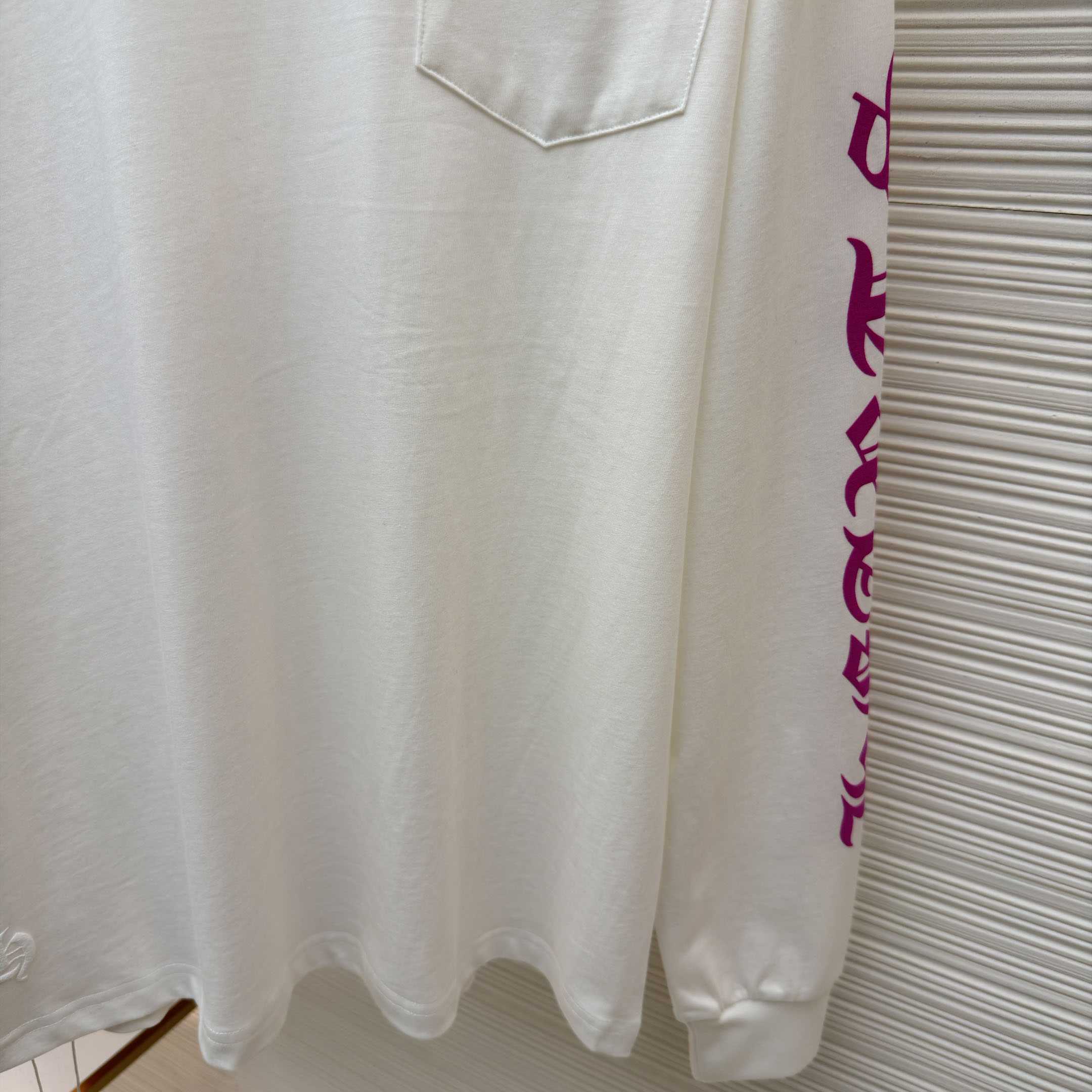 Chrome Hearts  Purple Letter Collar Long Sleeve Tee - DesignerGu