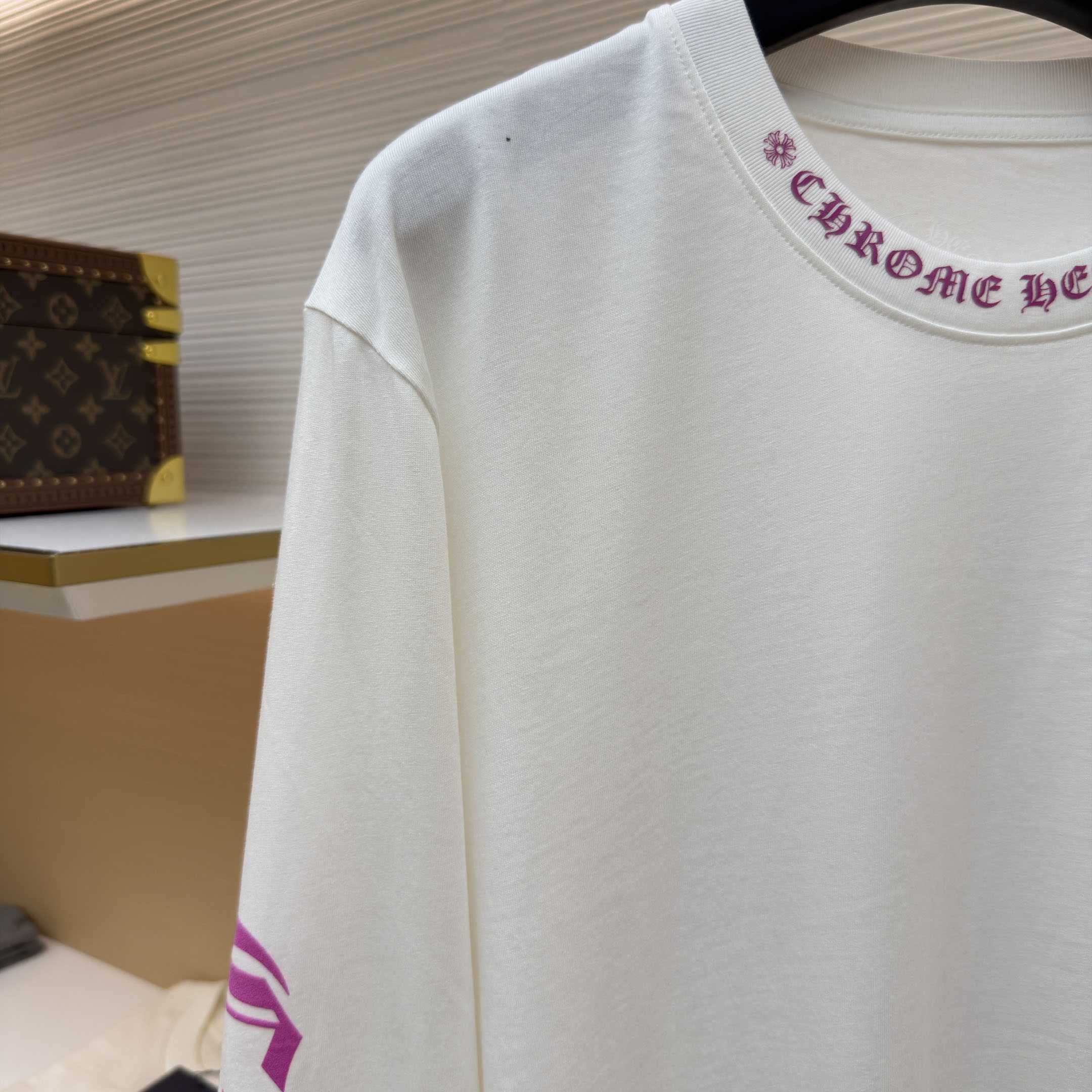 Chrome Hearts  Purple Letter Collar Long Sleeve Tee - DesignerGu