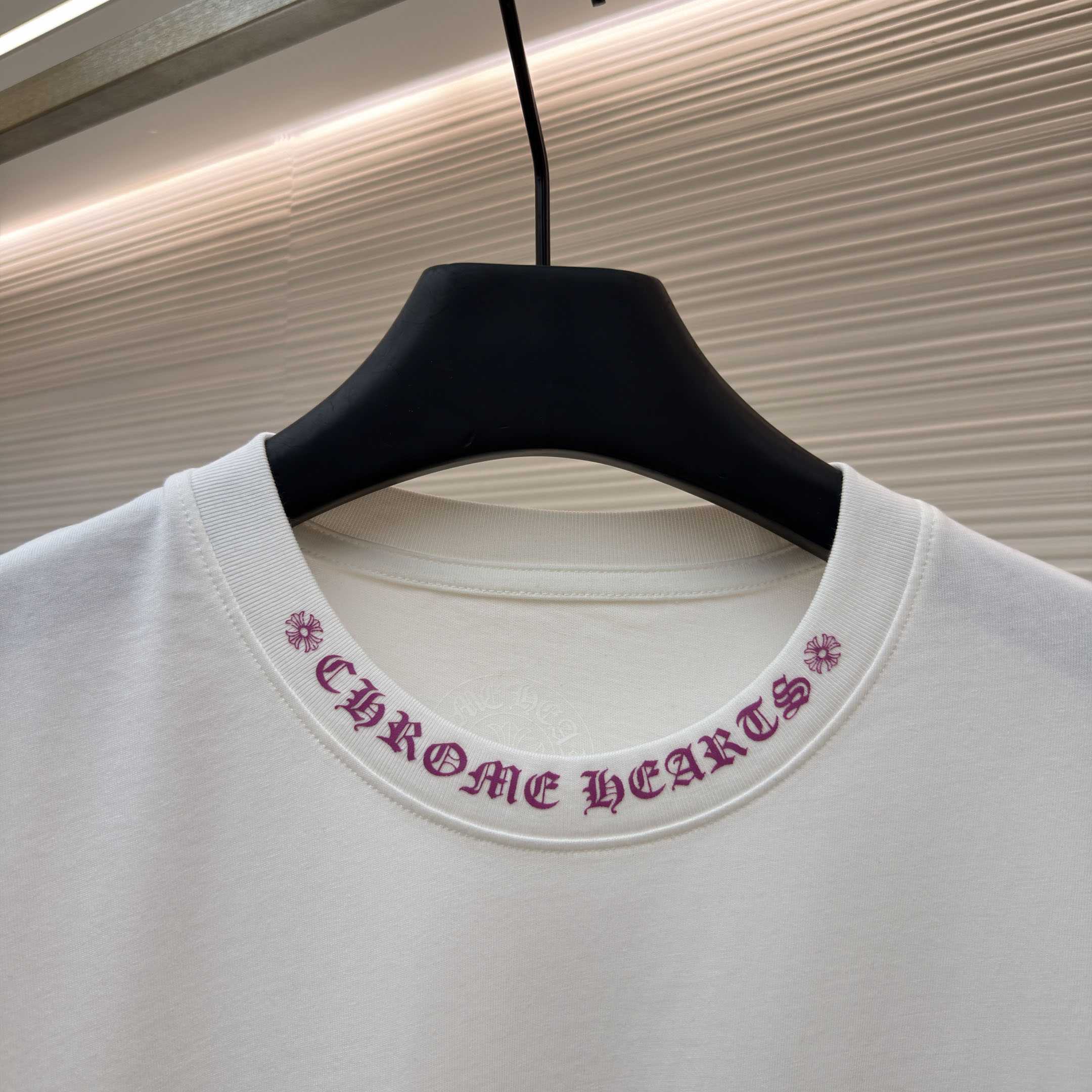 Chrome Hearts  Purple Letter Collar Long Sleeve Tee - DesignerGu