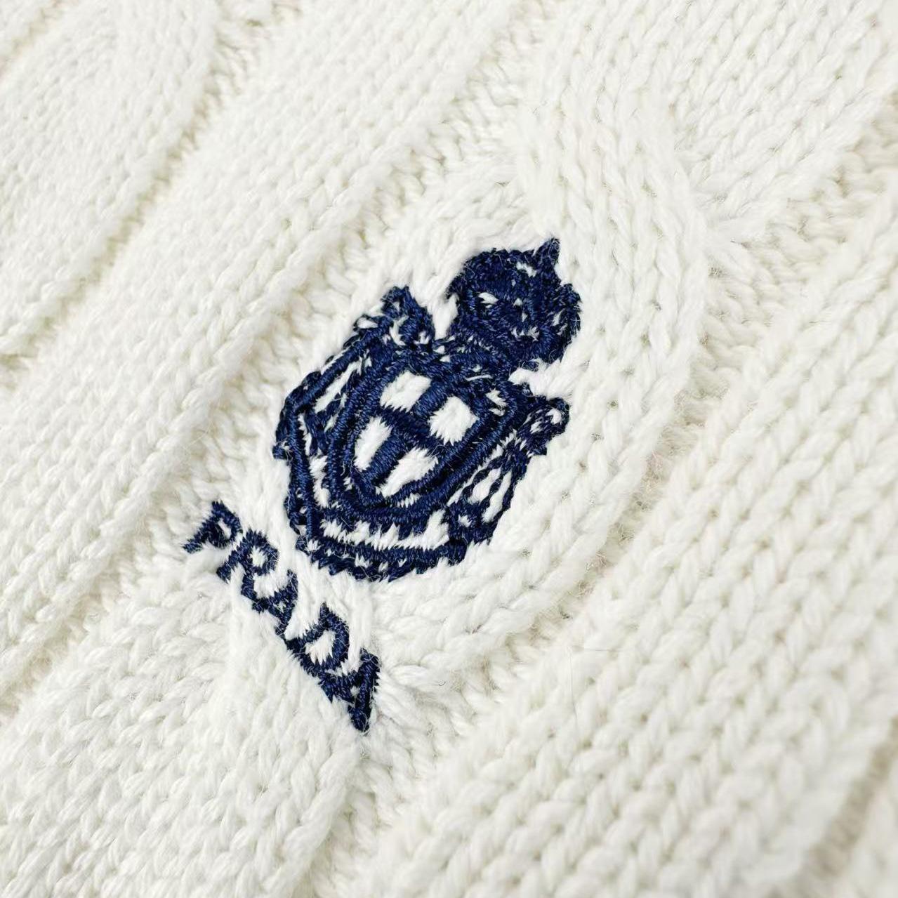 Prada Cotton Crew-Neck Sweater - DesignerGu