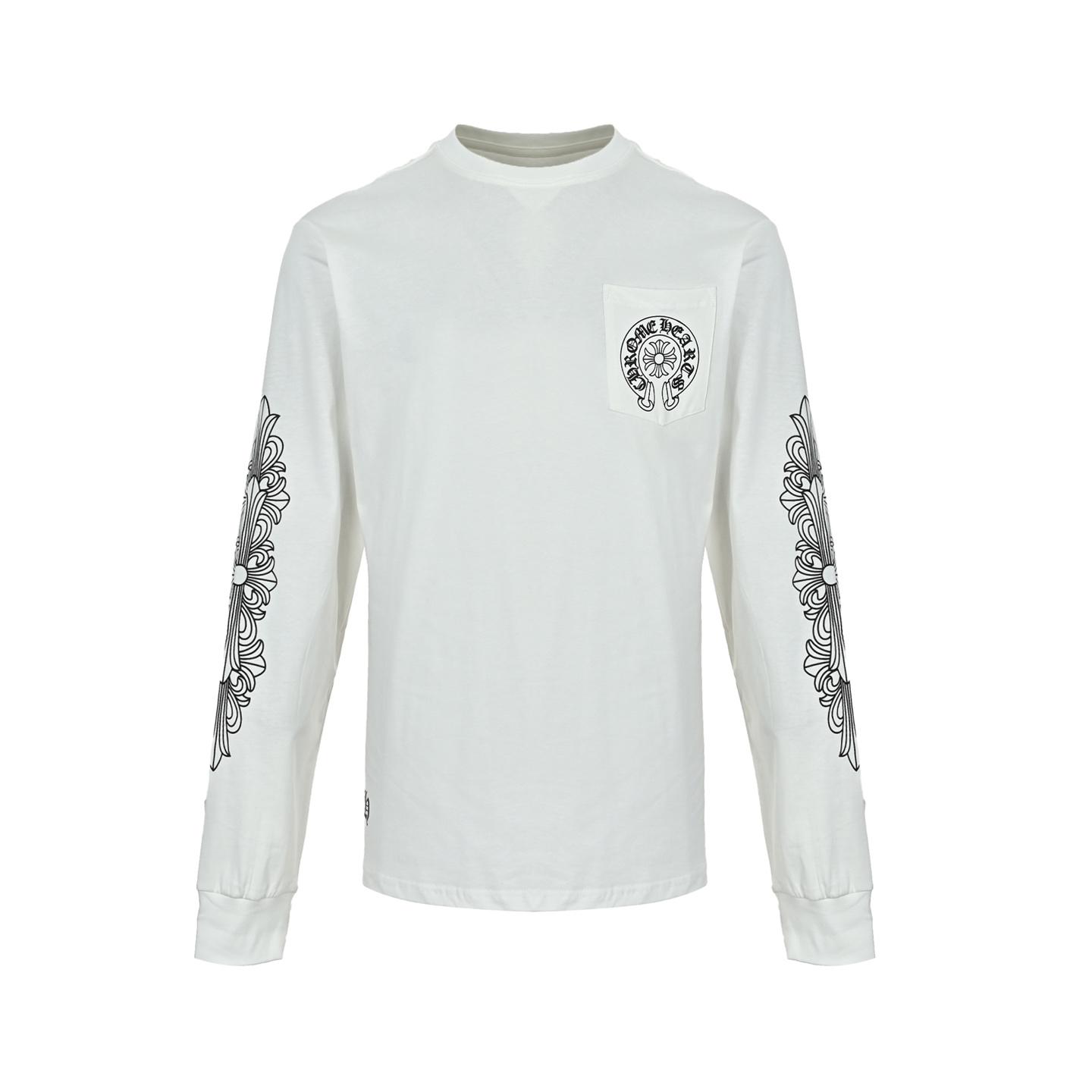 Chrome Hearts Las Vegas Exclusive Horseshoe White Long Sleeve Tee - DesignerGu