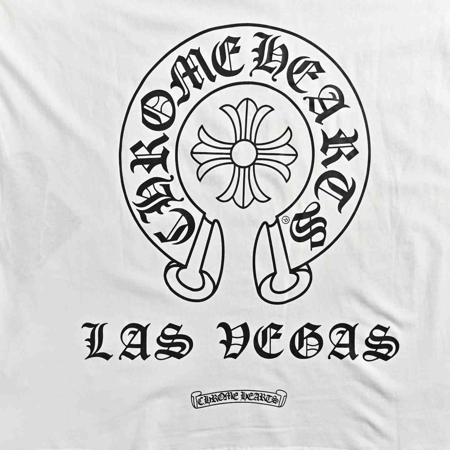 Chrome Hearts Las Vegas Exclusive Horseshoe White Long Sleeve Tee - DesignerGu