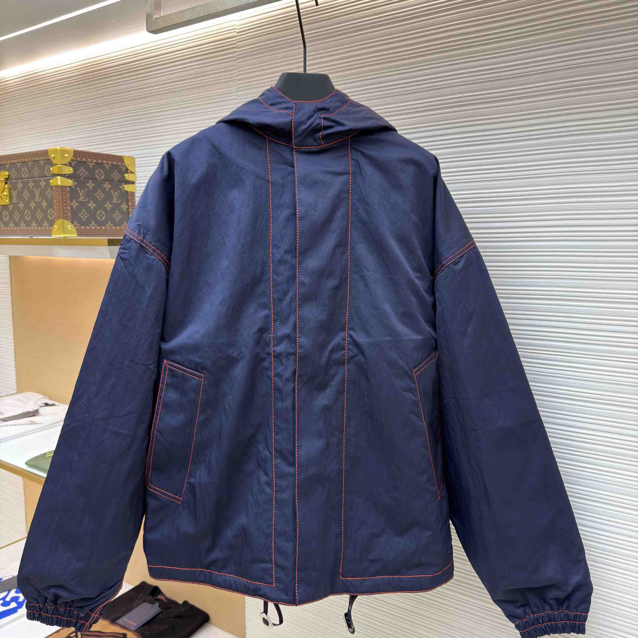 Bottega Veneta Navy Tech Jacket - DesignerGu