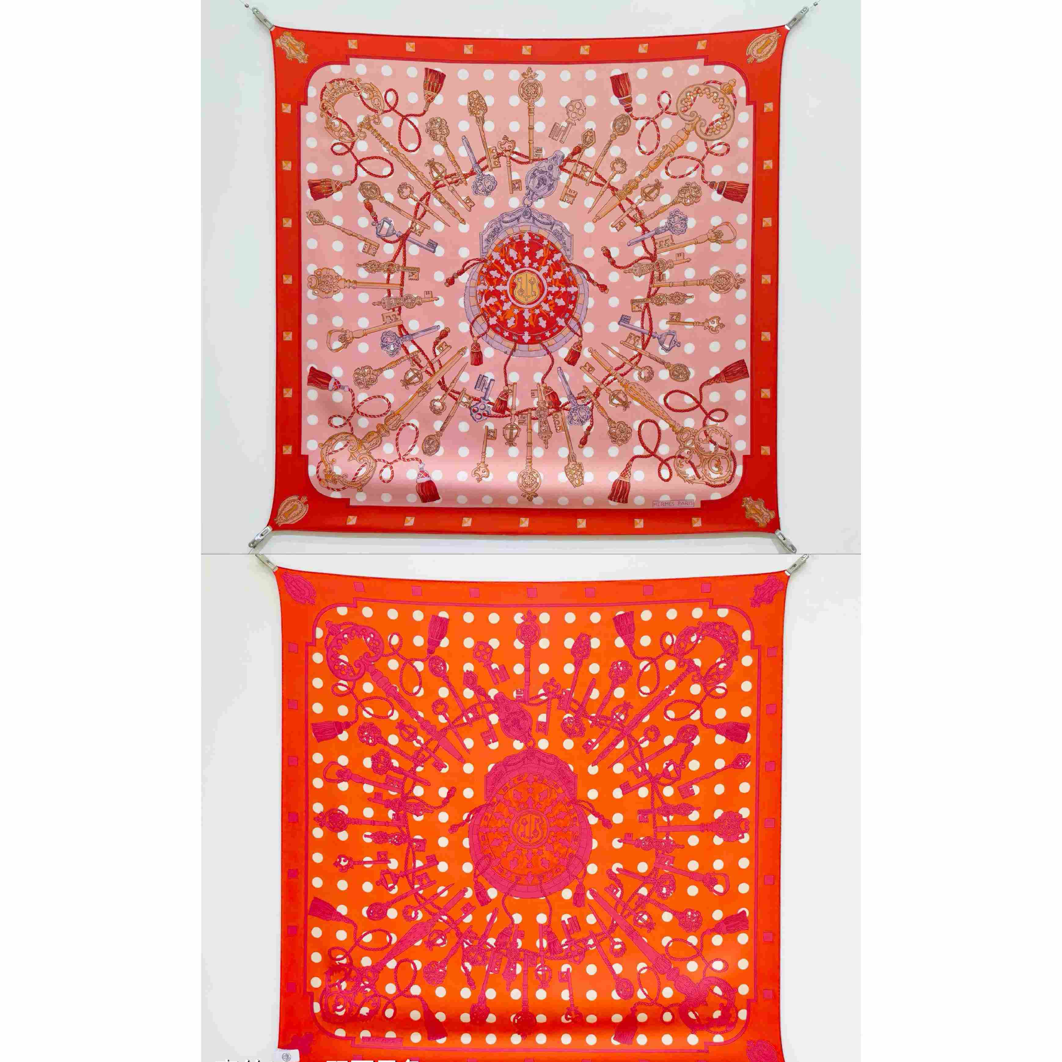 Hermes Les Cles Double Face Scarf 90 - DesignerGu